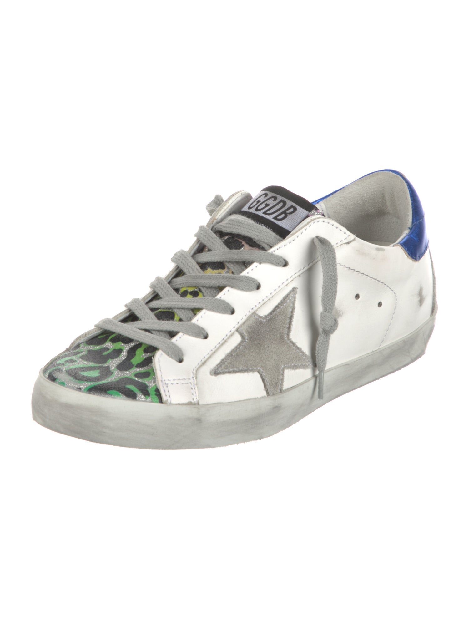 Golden Goose Leather Animal Print Sneakers