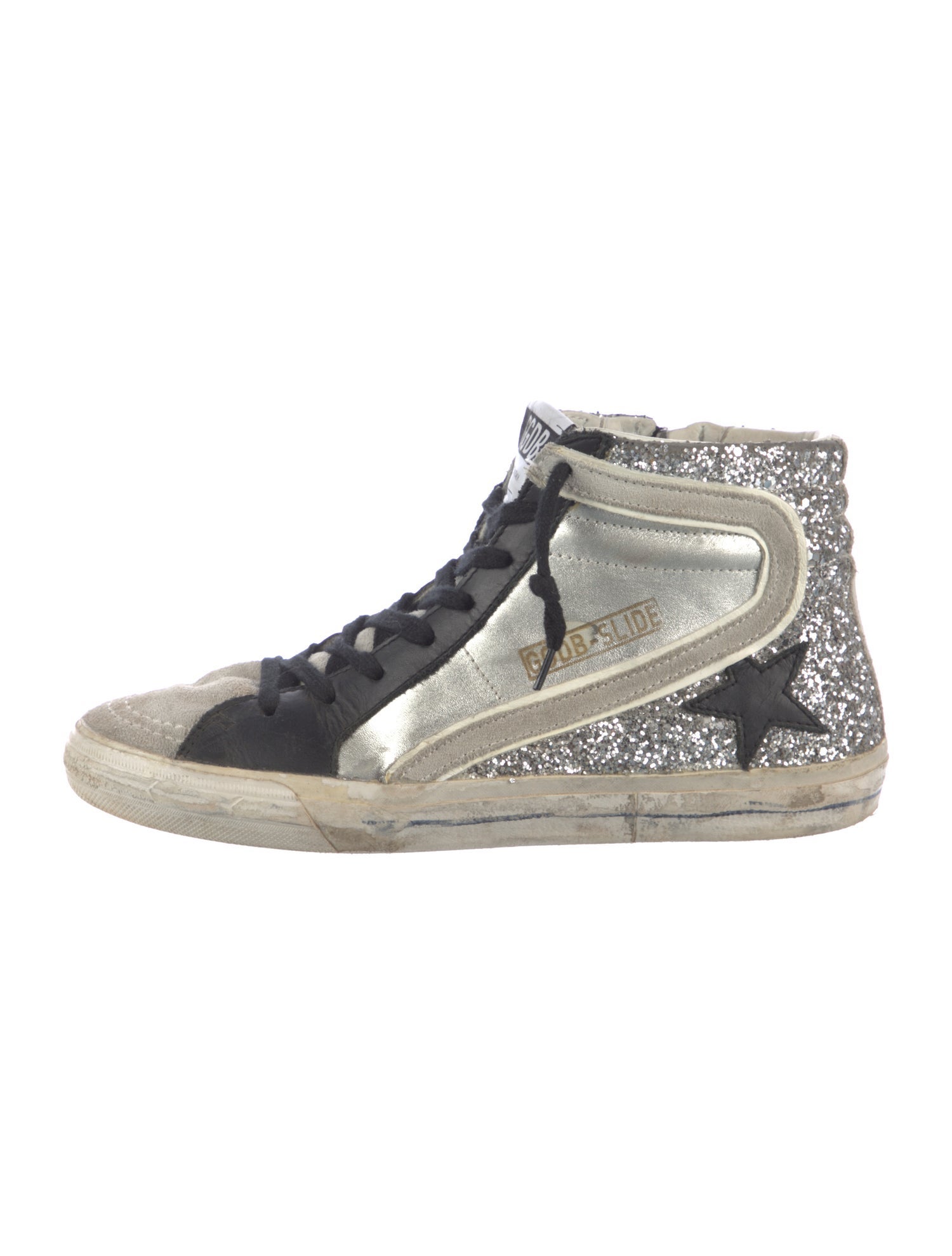 Golden Goose Glitter Colorblock Pattern Sneakers