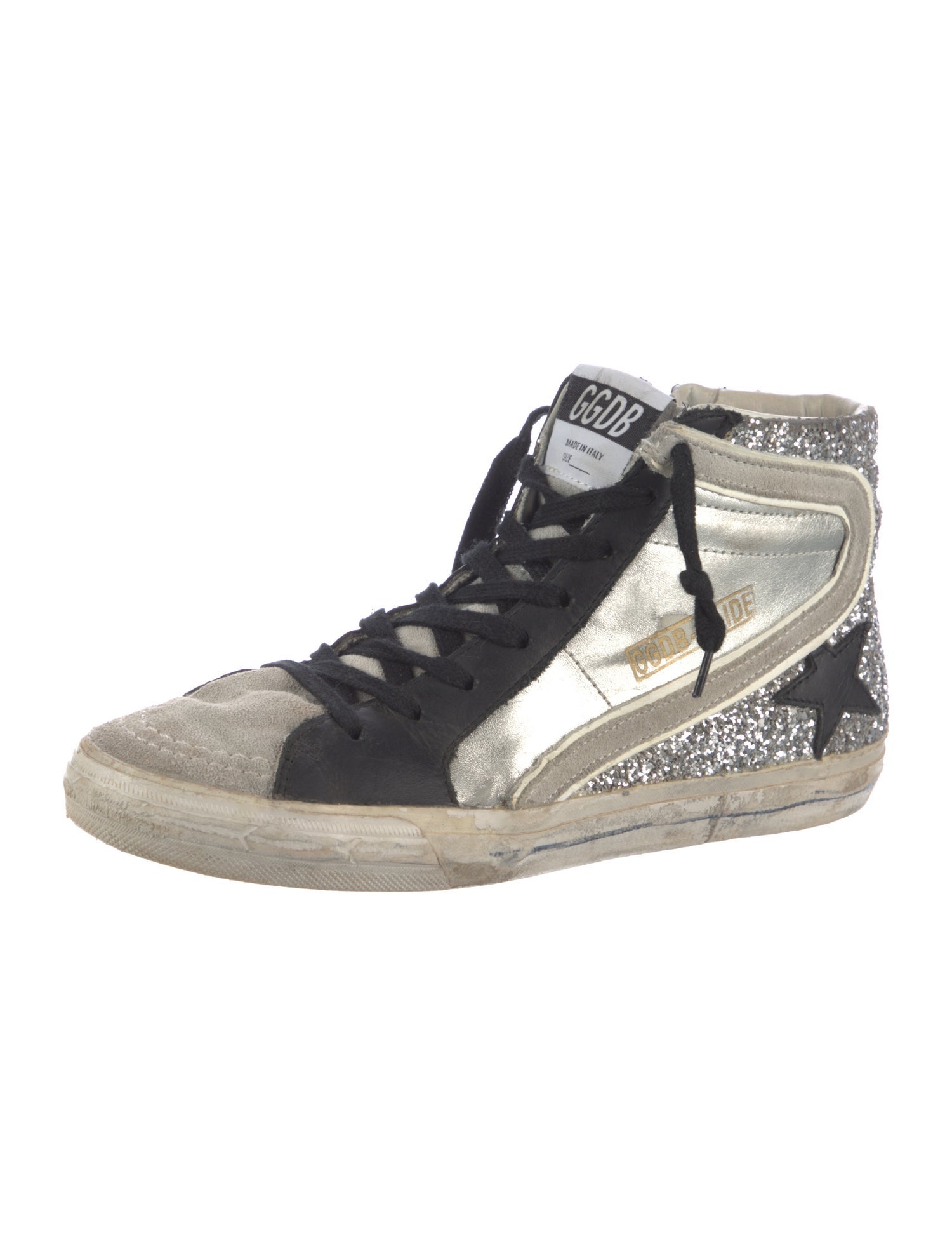 Golden Goose Glitter Colorblock Pattern Sneakers