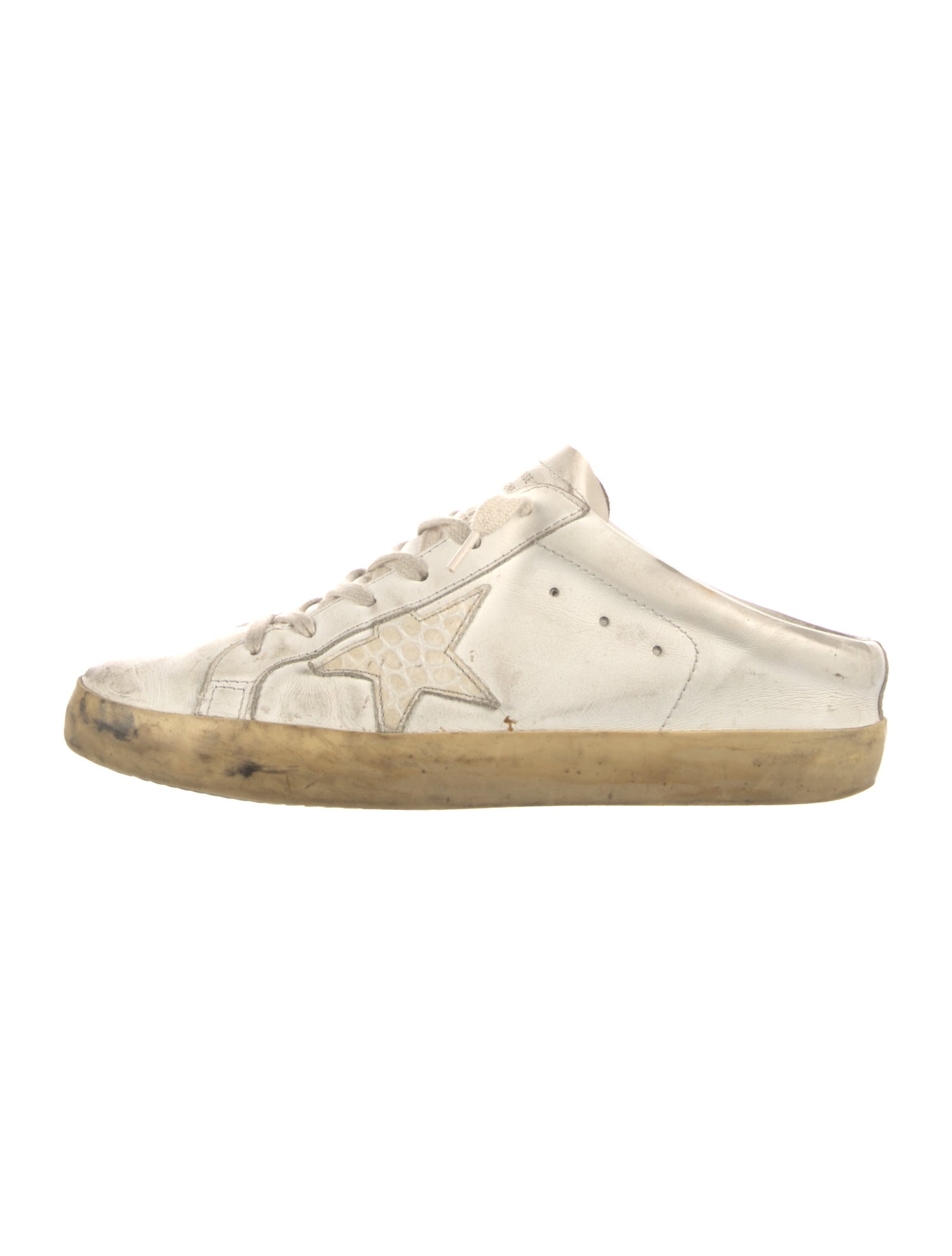Golden Goose Leather Colorblock Pattern Sneakers