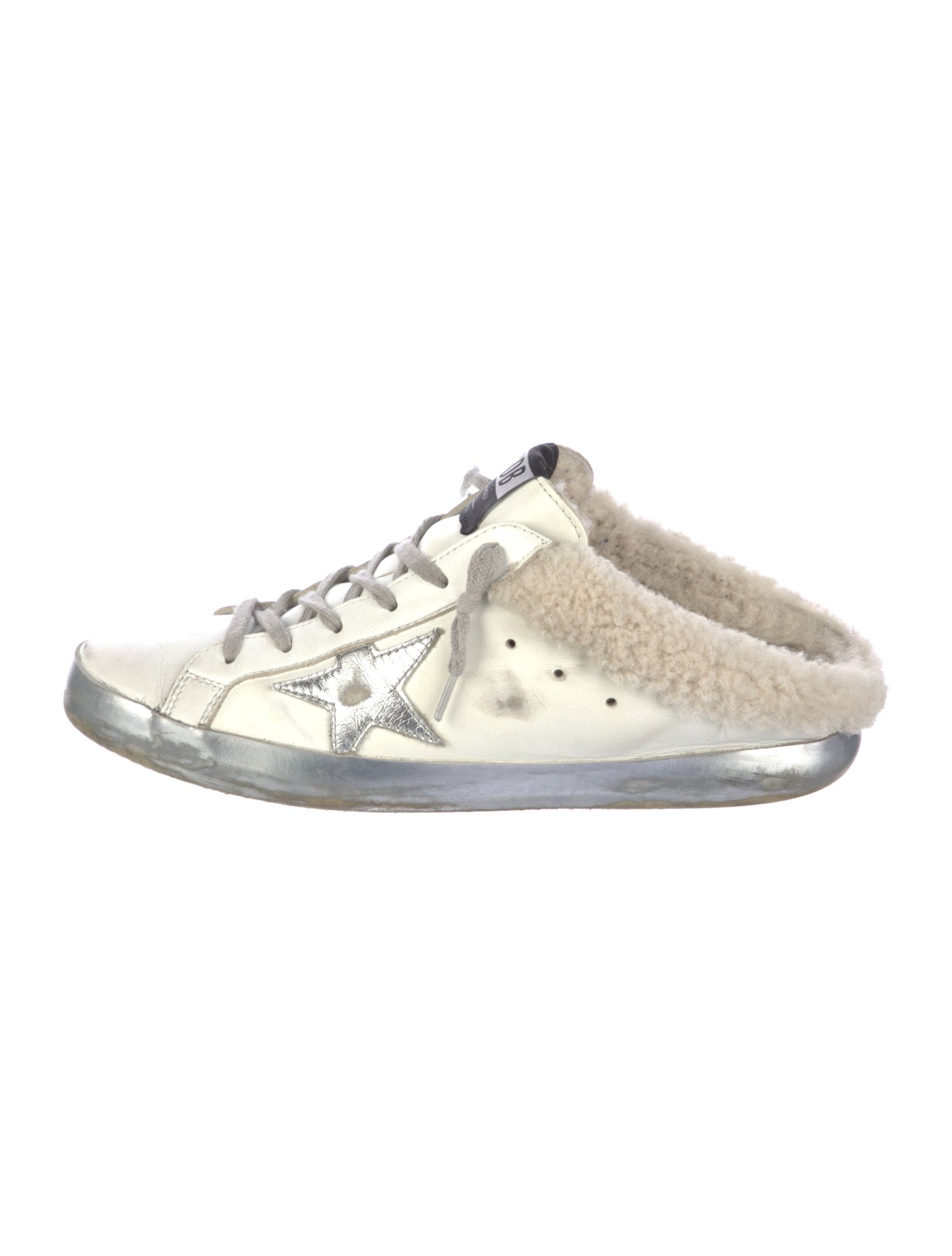 Golden Goose Leather Fur Trim Sneakers