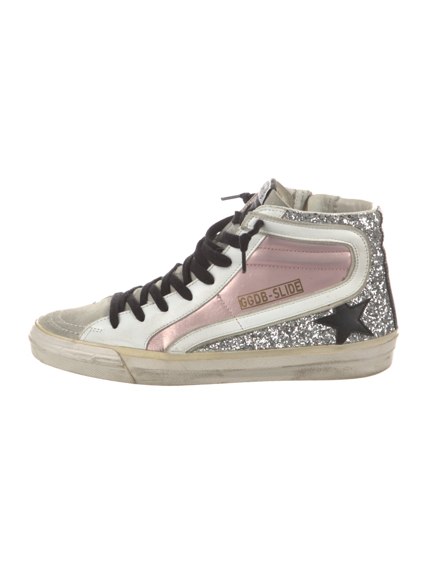 Golden Goose Glitter Colorblock Pattern Sneakers