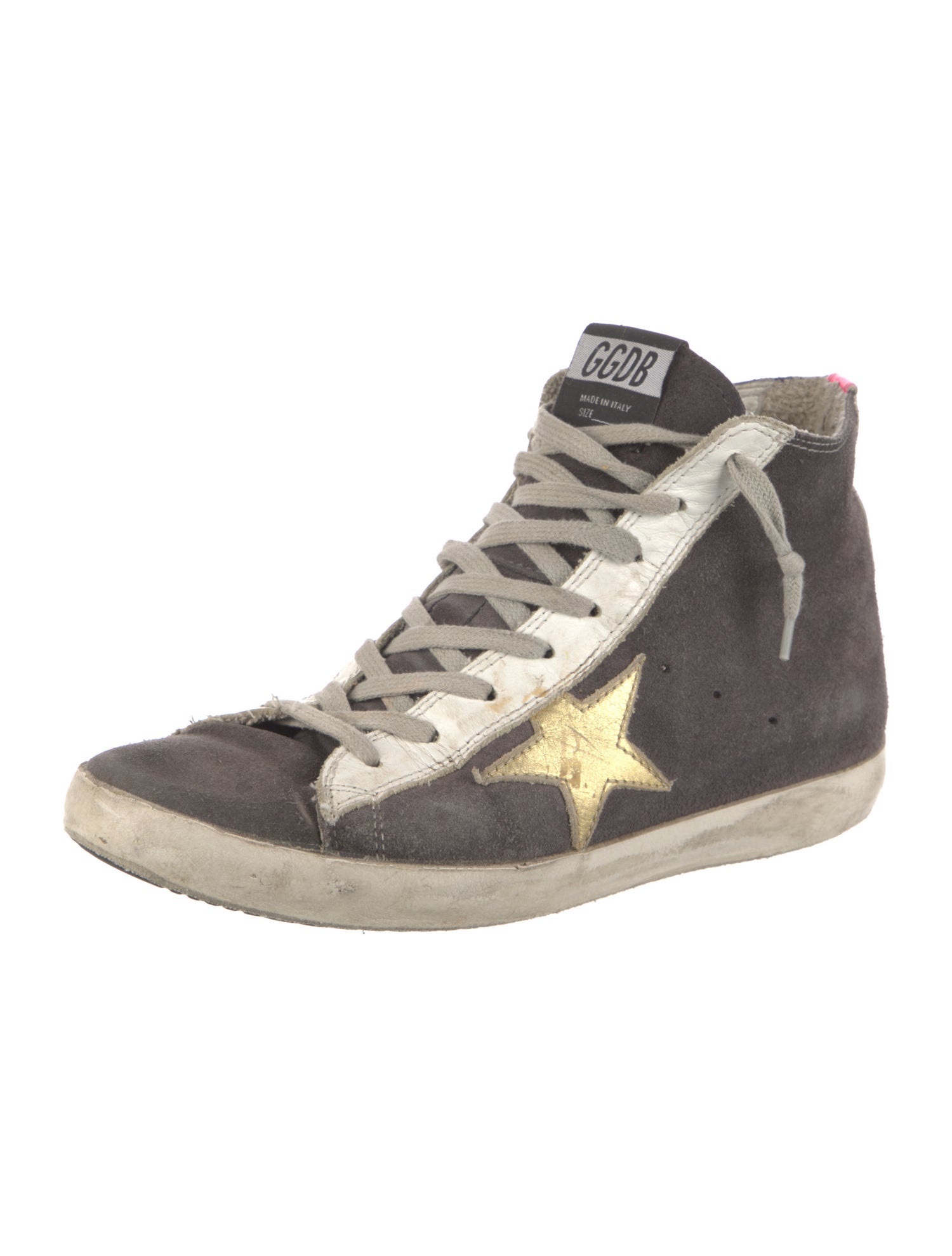Golden Goose Suede Colorblock Pattern Sneakers
