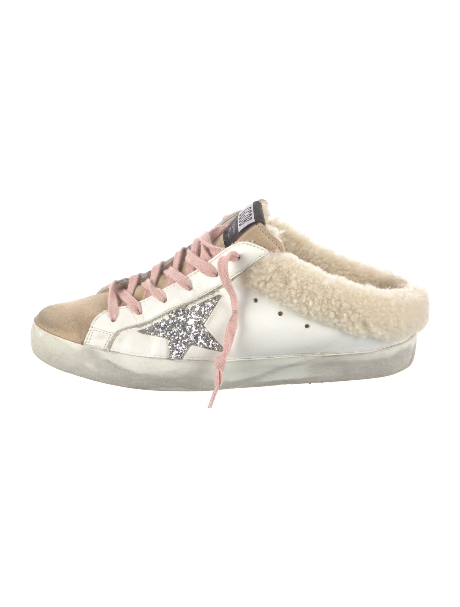 Golden Goose Leather Colorblock Pattern Sneakers