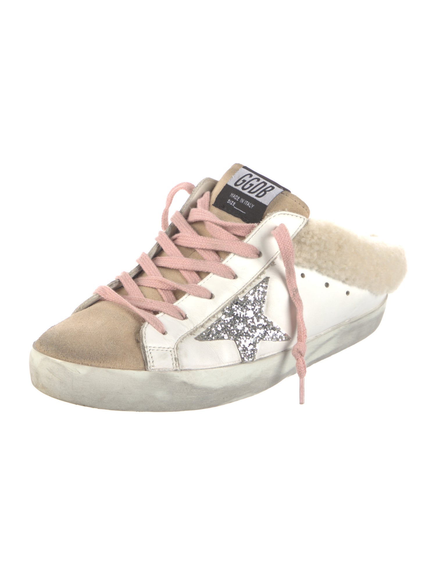 Golden Goose Leather Colorblock Pattern Sneakers