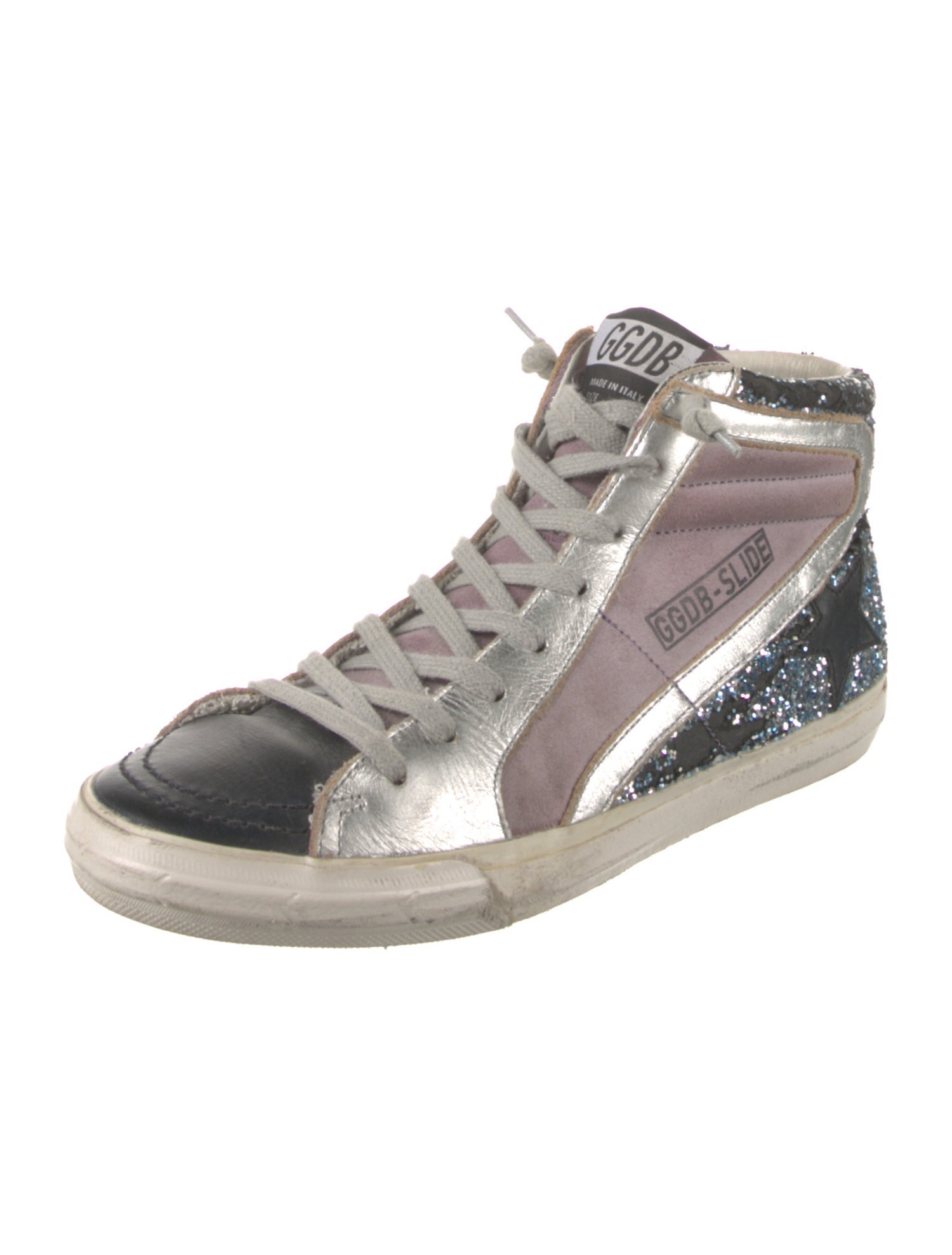 Golden Goose Glitter Colorblock Pattern Sneakers