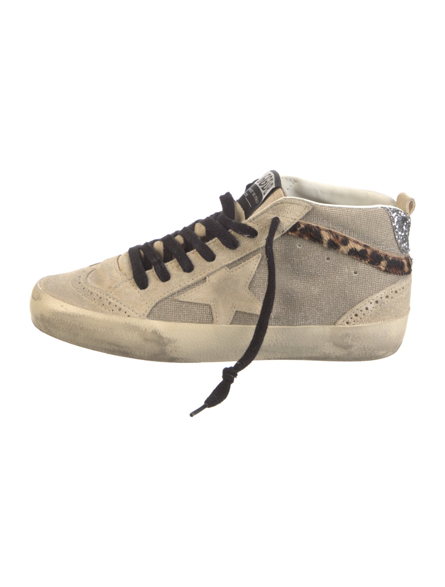 Golden Goose Suede Colorblock Pattern Sneakers