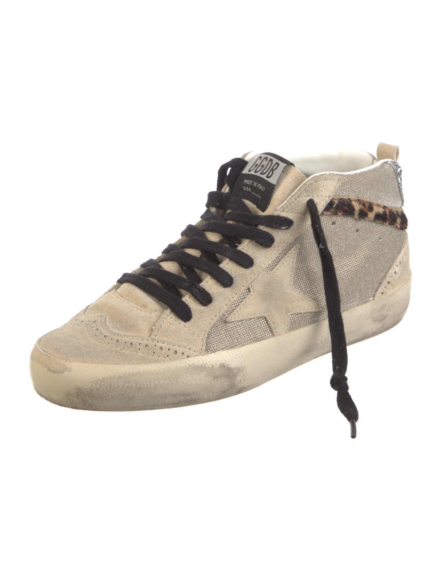 Golden Goose Suede Colorblock Pattern Sneakers