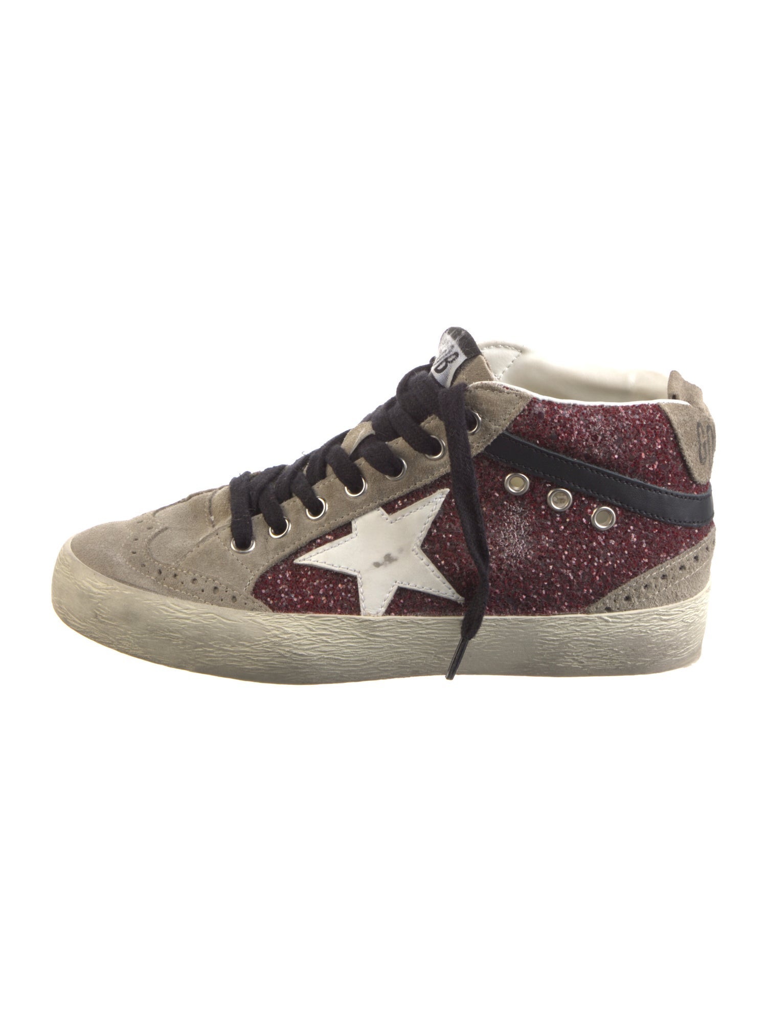 Golden Goose Suede Colorblock Pattern Sneakers