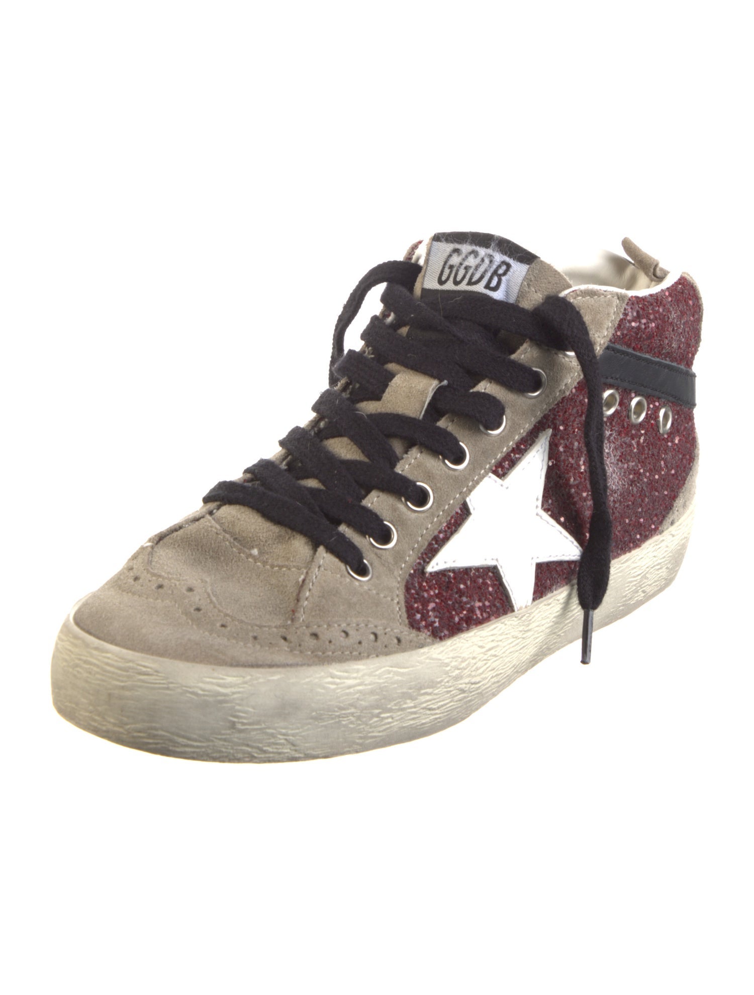 Golden Goose Suede Colorblock Pattern Sneakers