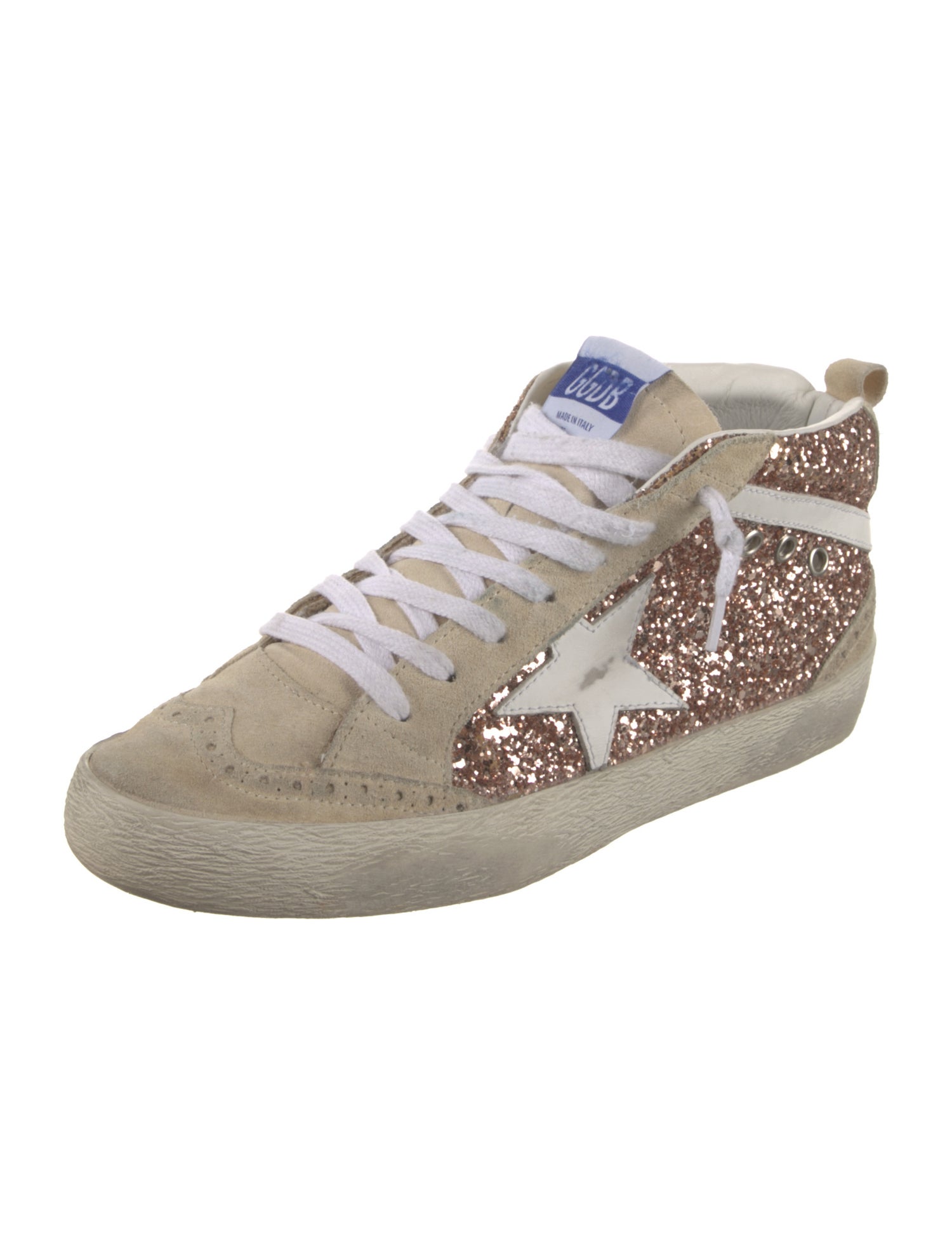 Golden Goose Suede Colorblock Pattern Sneakers