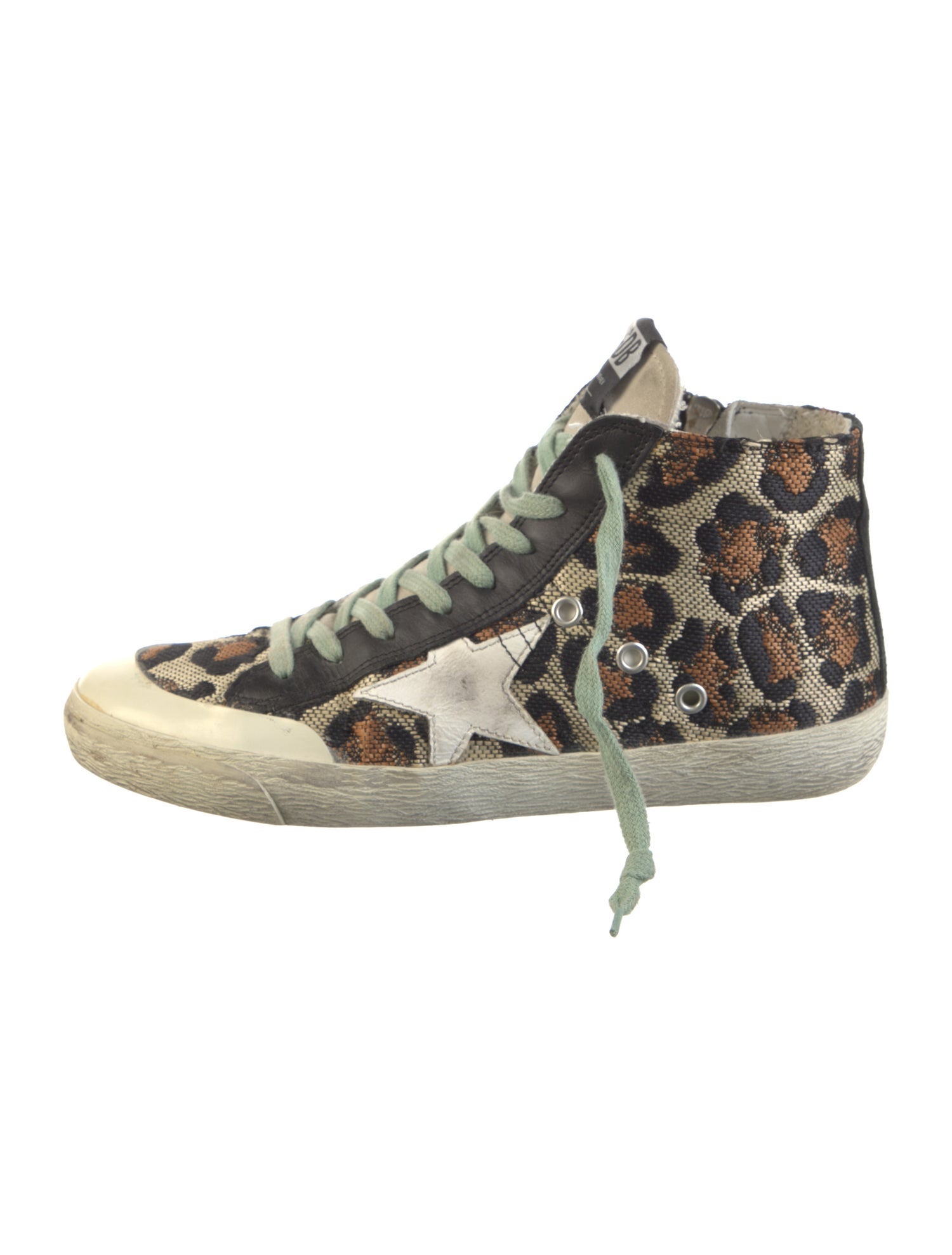 Golden Goose Animal Print Distressed Accents Sneakers