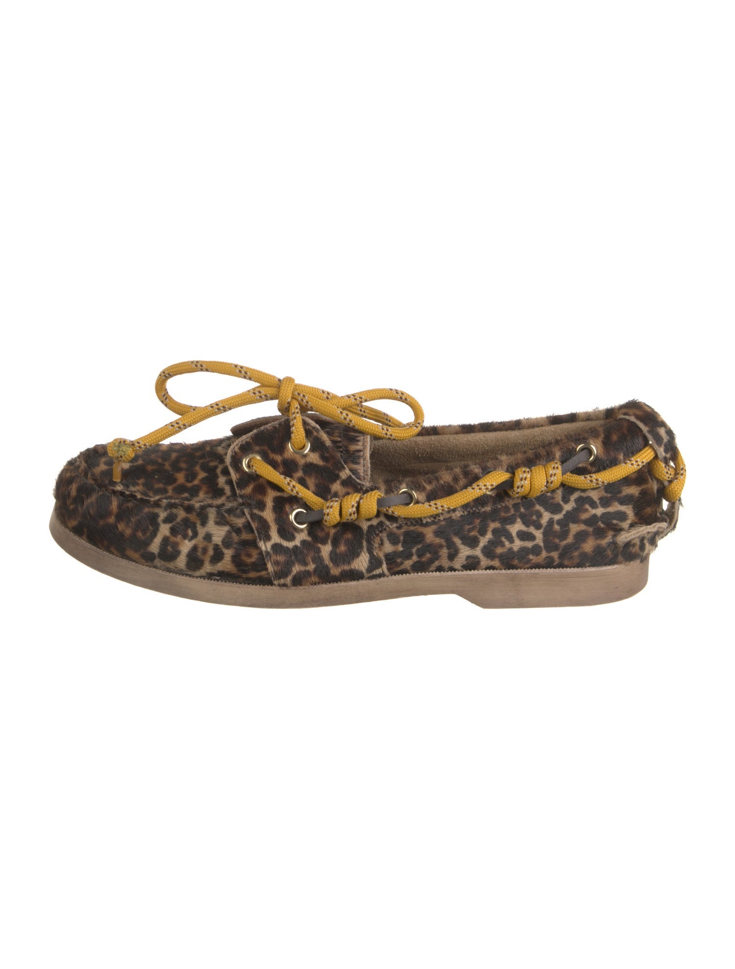 Golden Goose Calf Hair Animal Print Boat Shoes