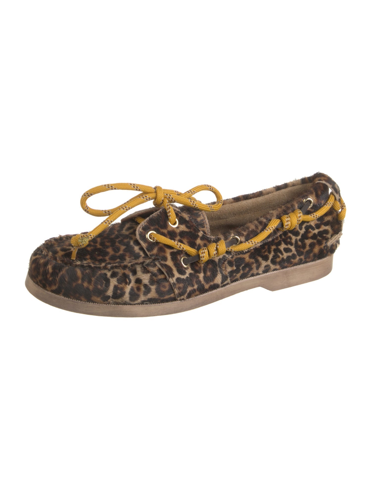Golden Goose Calf Hair Animal Print Boat Shoes