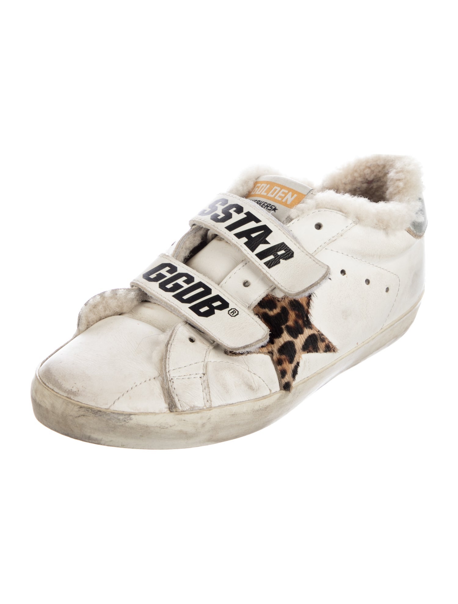 Golden Goose Leather Animal Print Sneakers