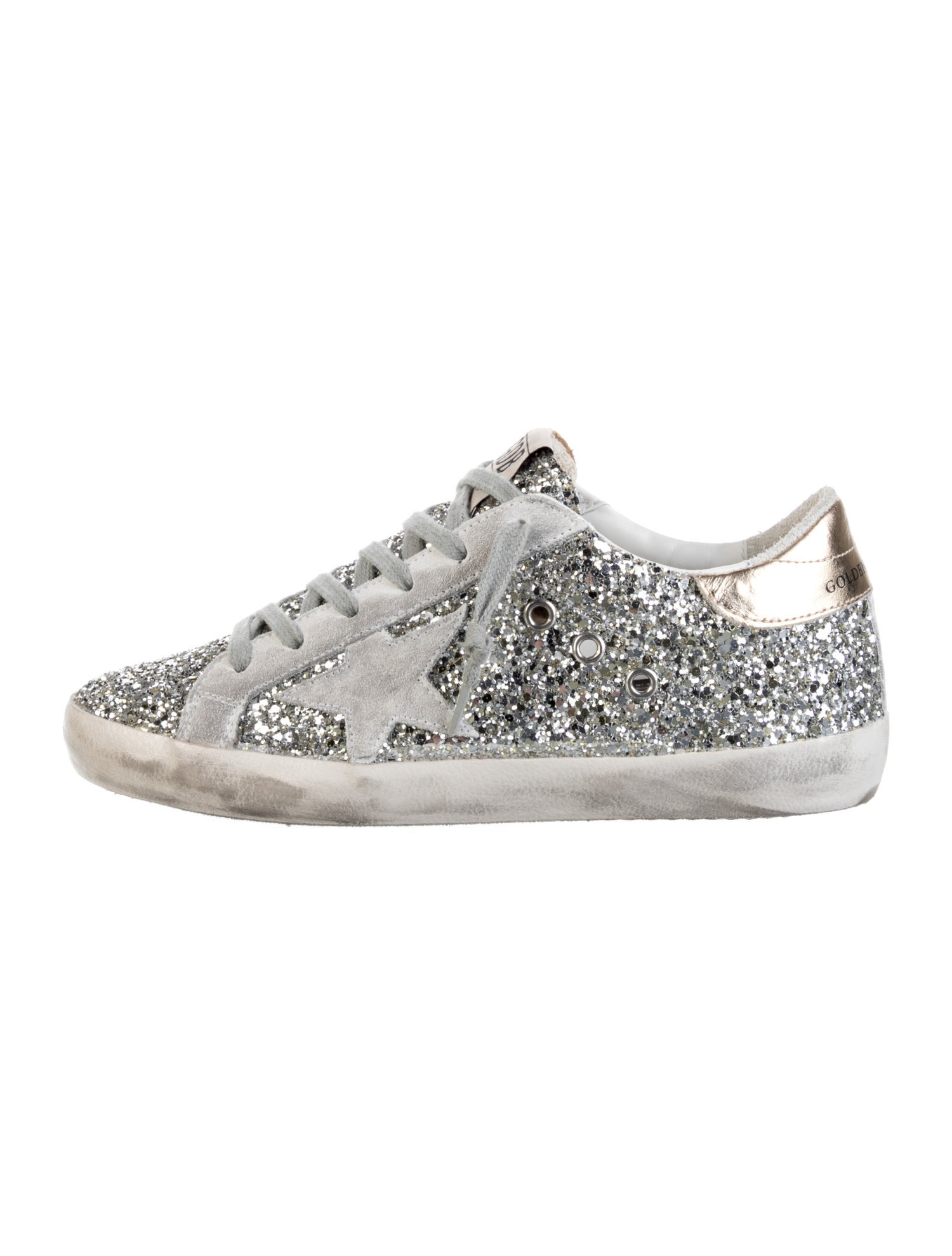 Golden Goose Glitter Colorblock Pattern Sneakers