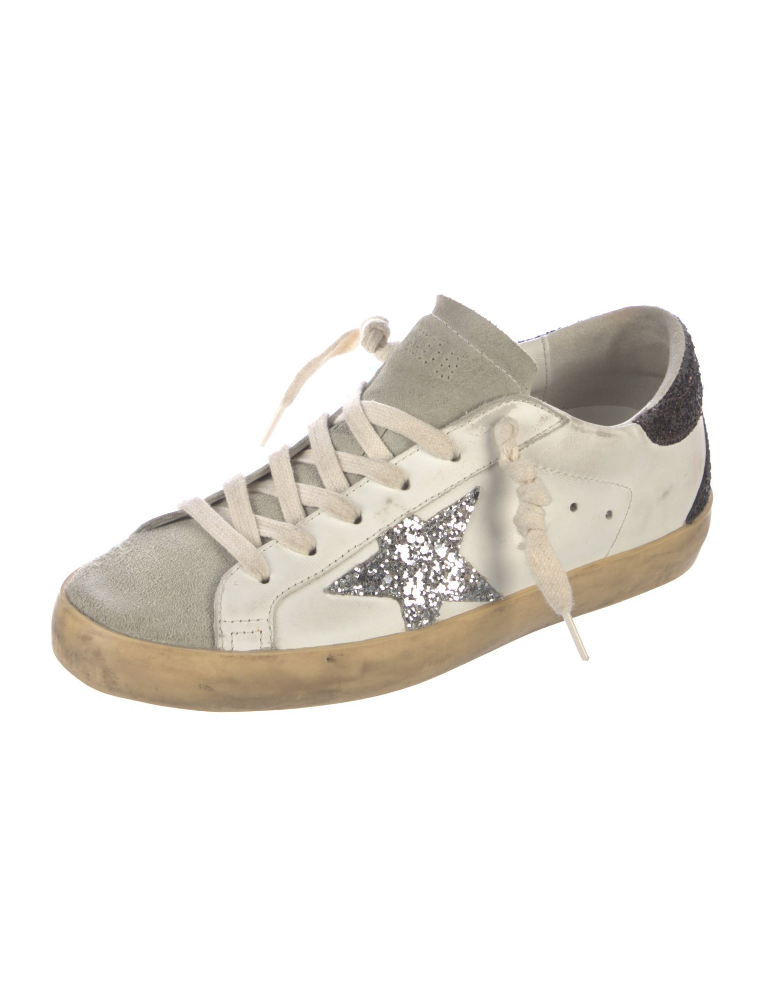 Golden Goose Leather Printed Sneakers
