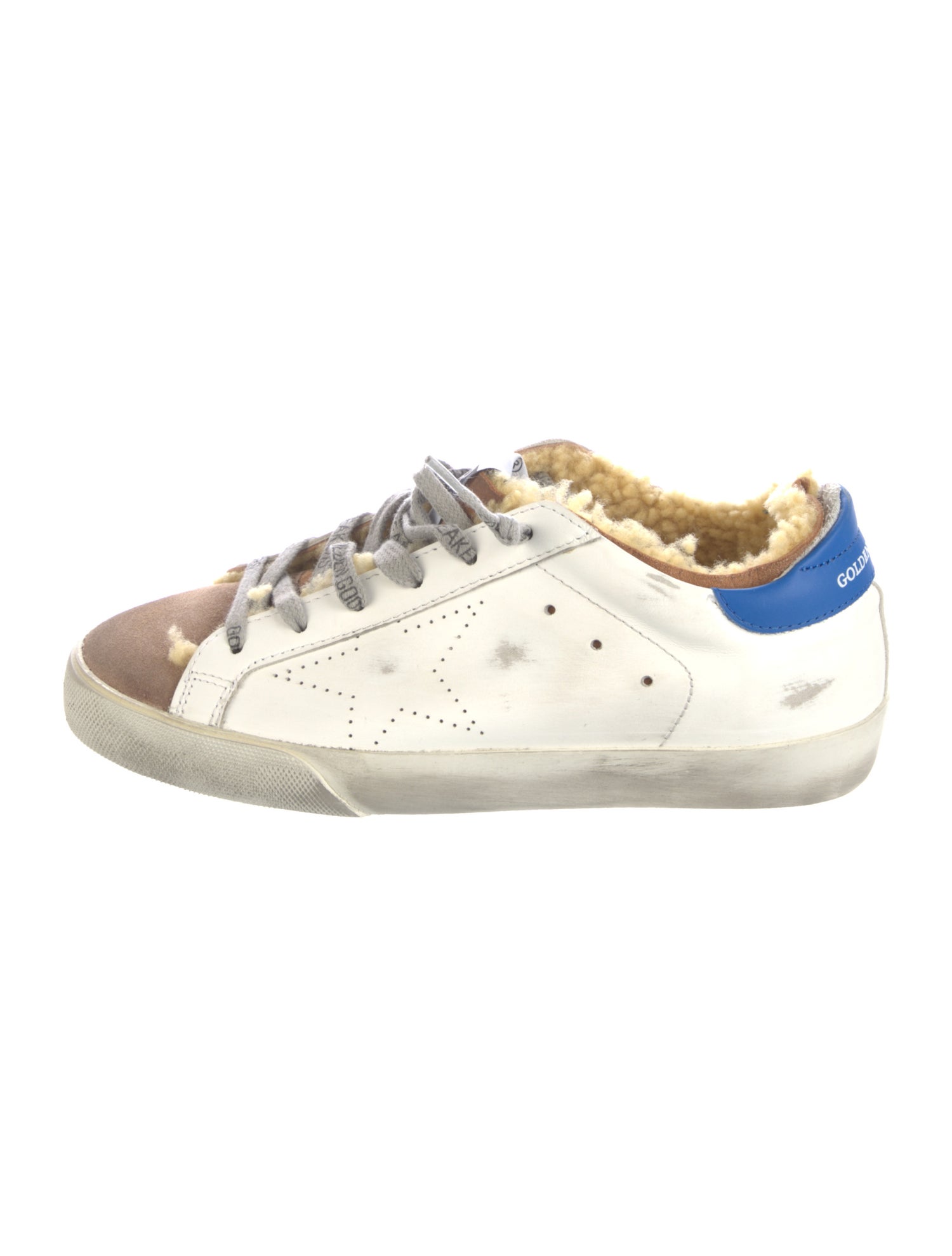 Golden Goose Leather Colorblock Pattern Sneakers