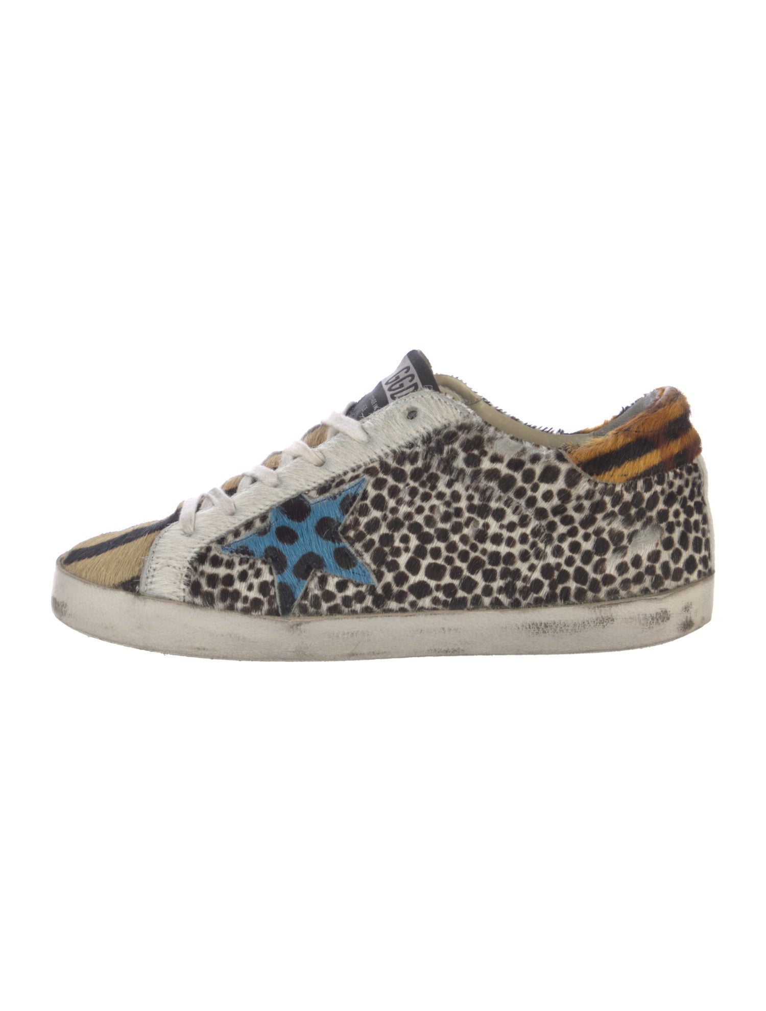 Golden Goose Ponyhair Animal Print Sneakers