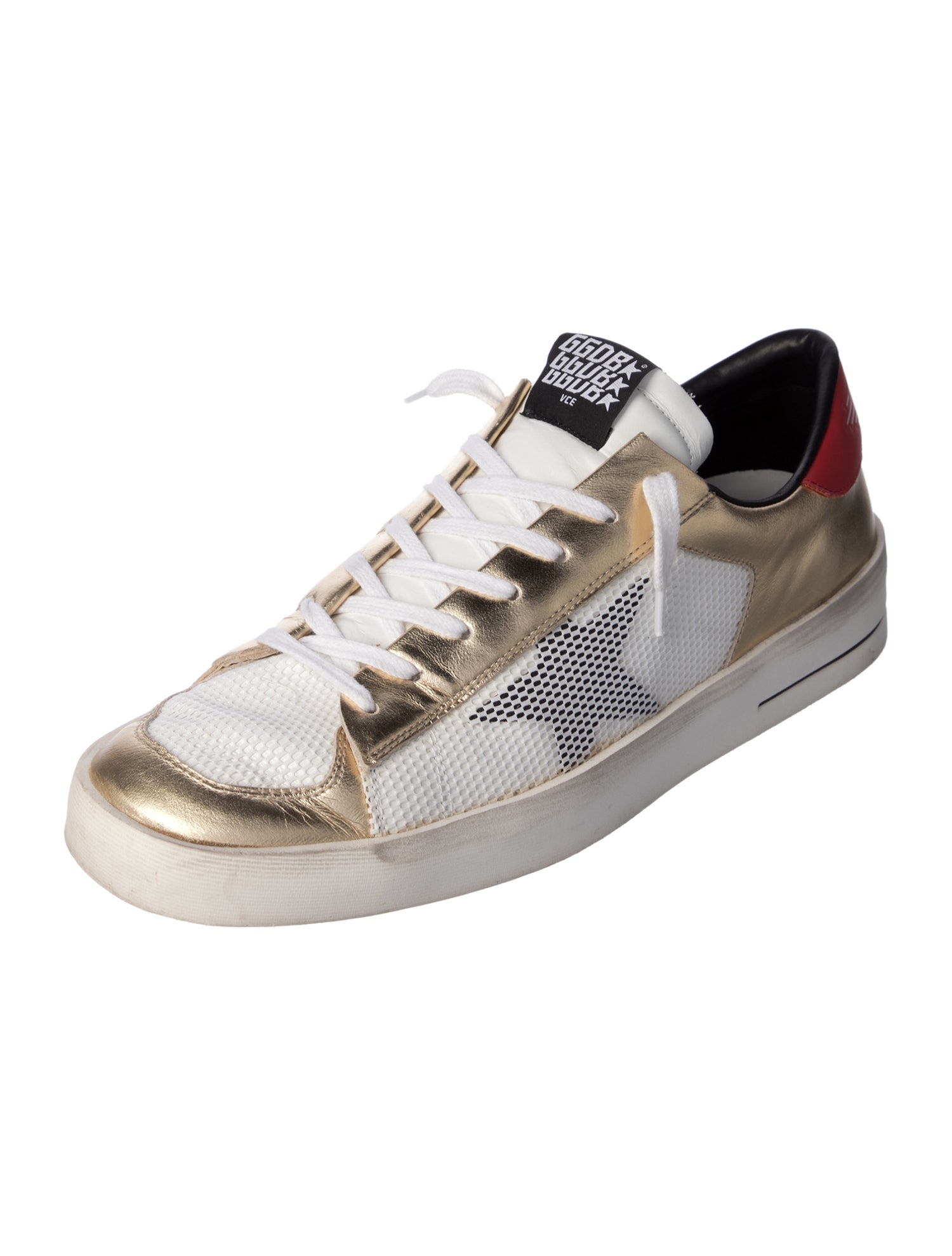 Golden Goose Leather Colorblock Pattern Sneakers