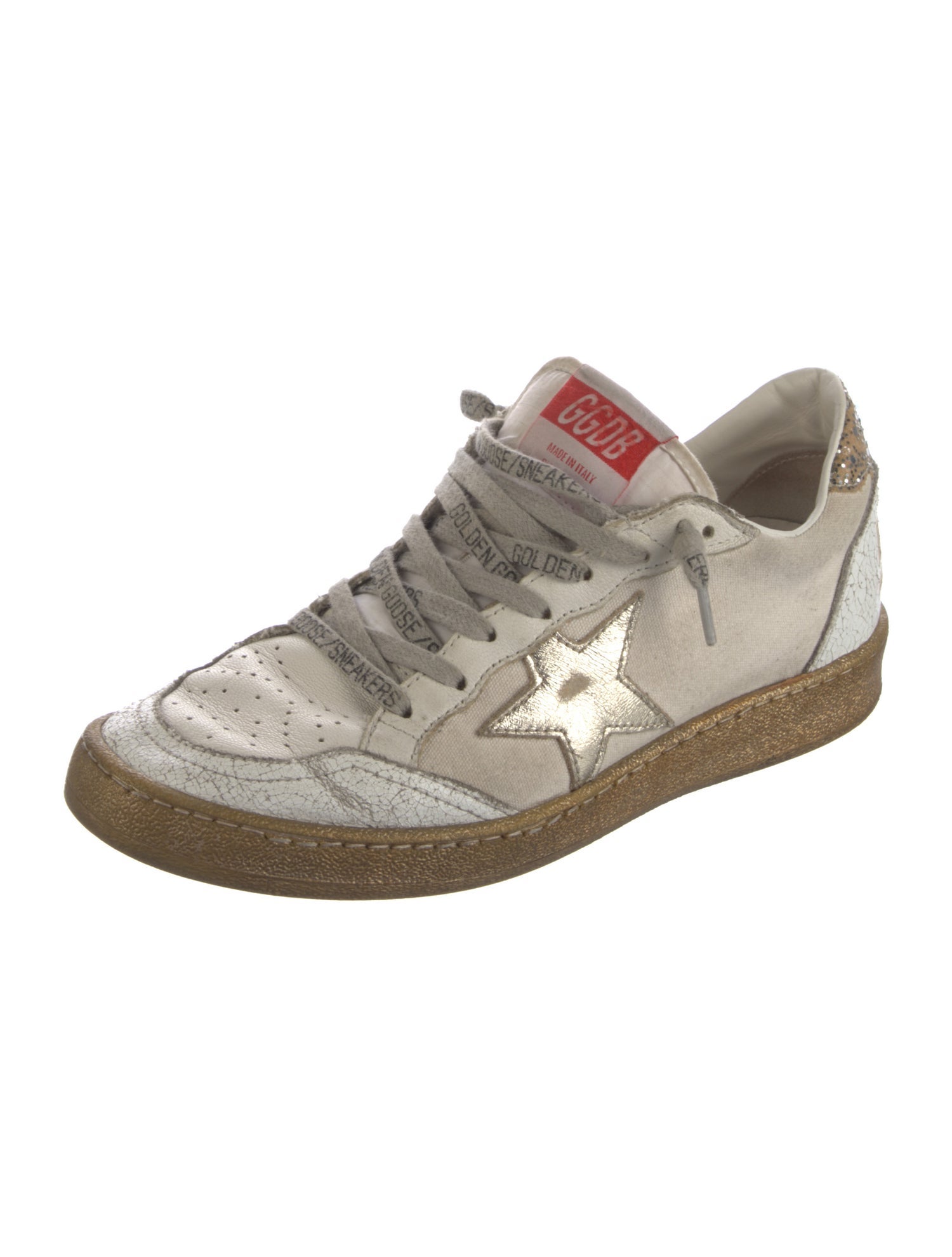 Golden Goose Leather Printed Sneakers