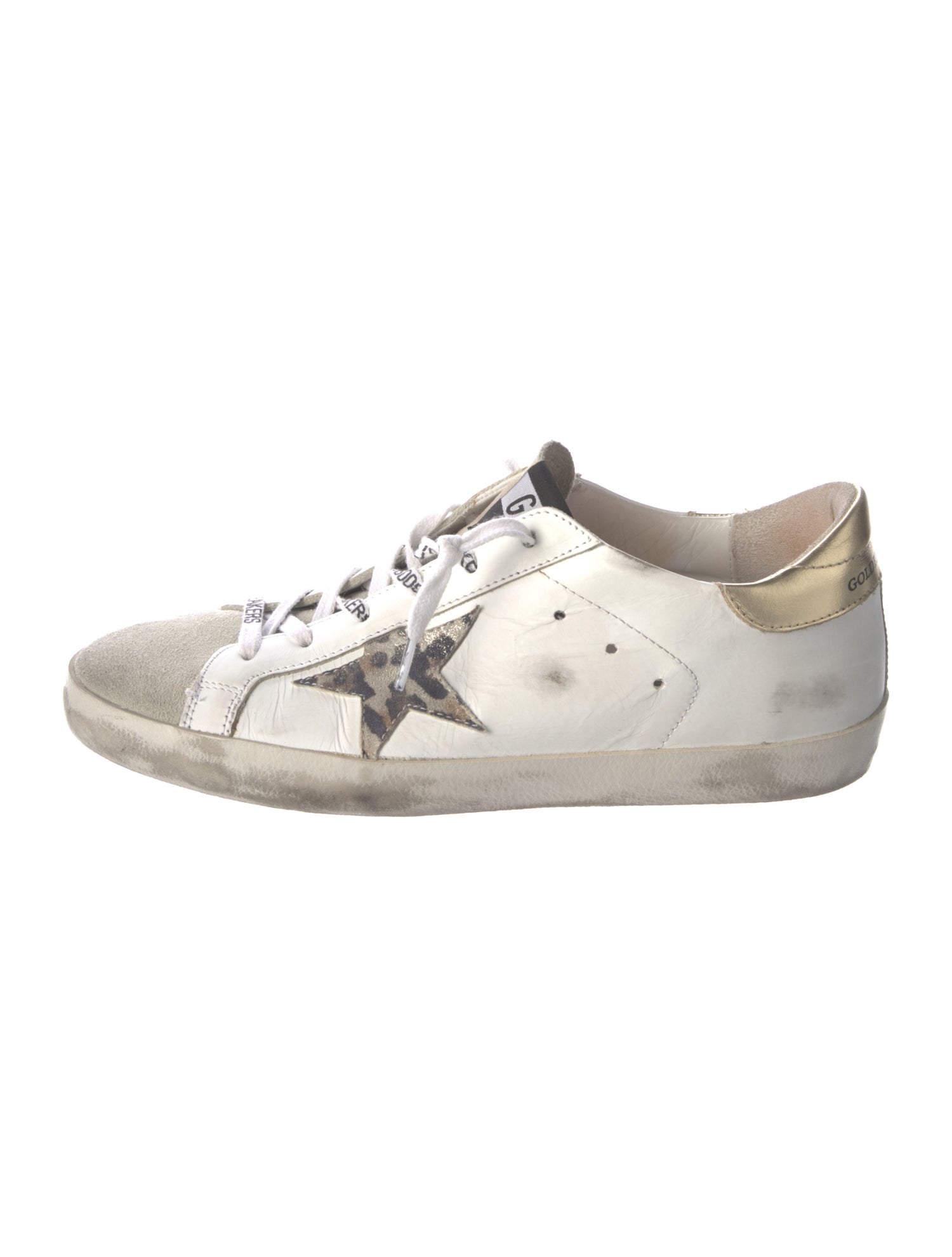Golden Goose Leather Printed Sneakers