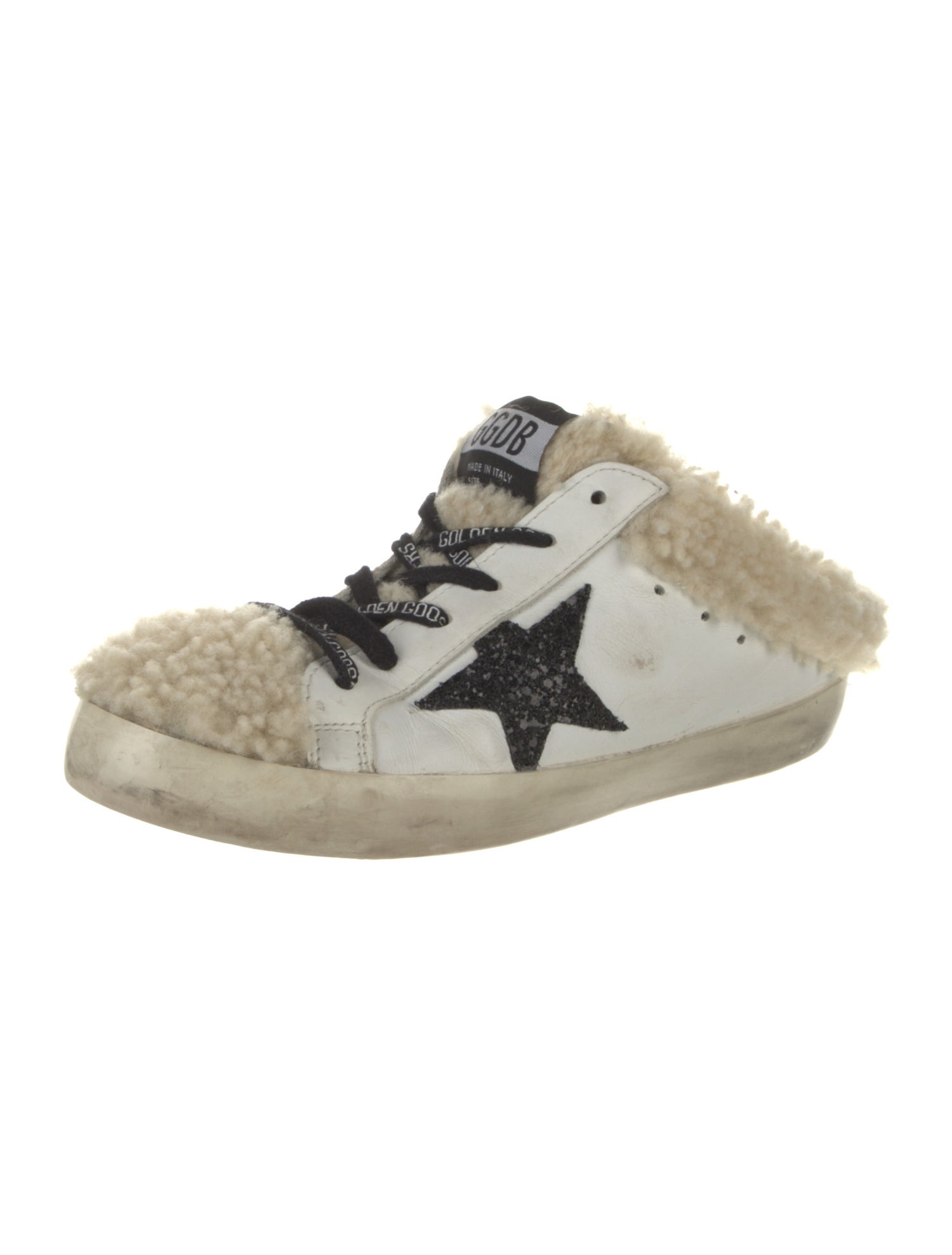 Golden Goose Leather Graphic Print Sneakers