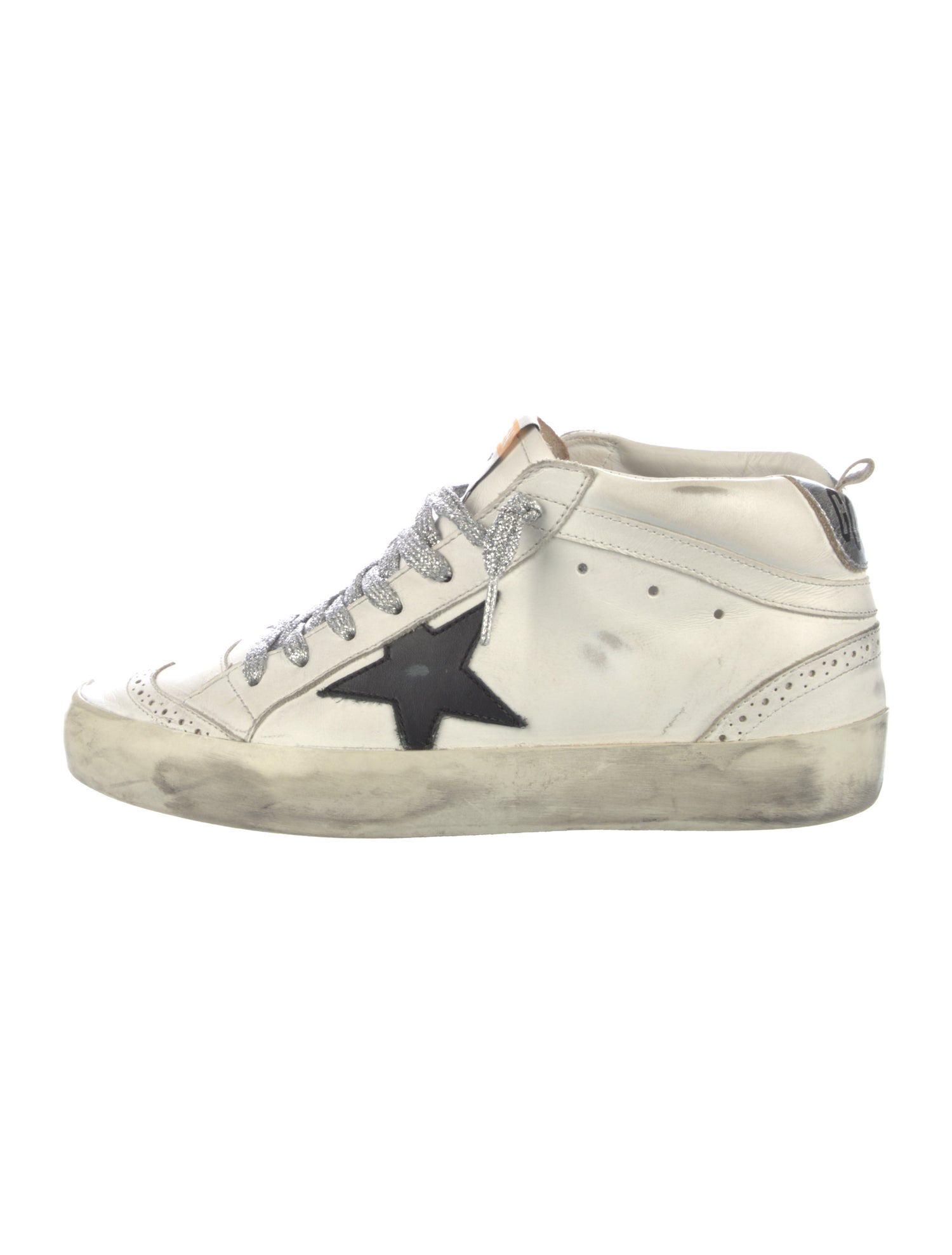 Golden Goose Leather Graphic Print Sneakers