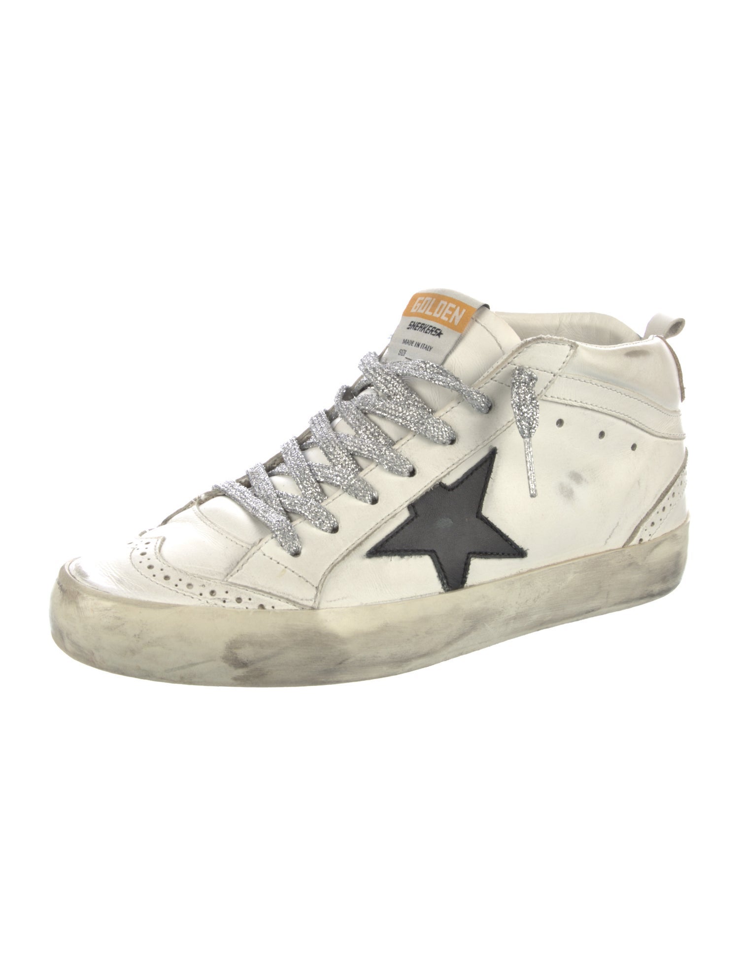 Golden Goose Leather Graphic Print Sneakers