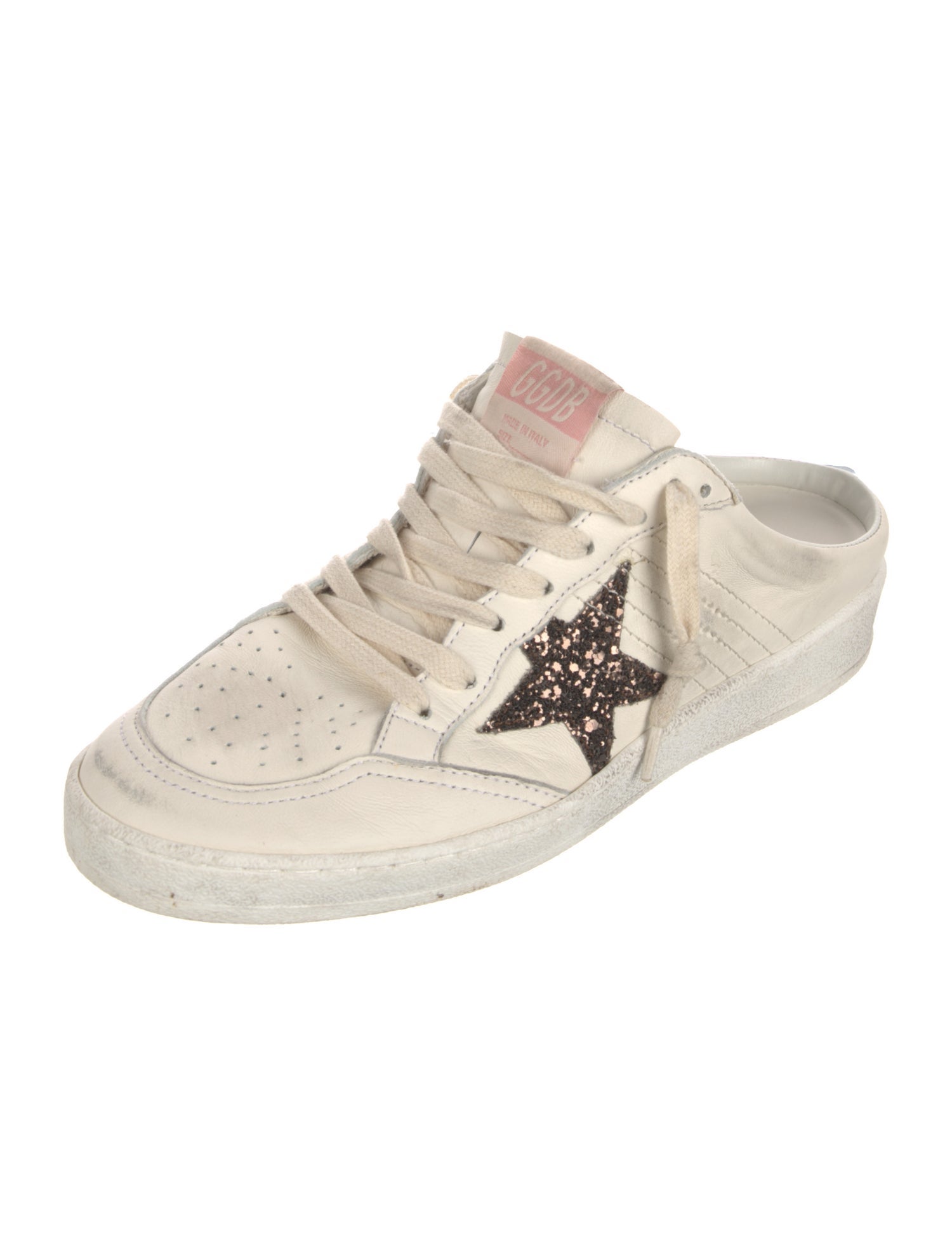 Golden Goose Leather Graphic Print Sneakers