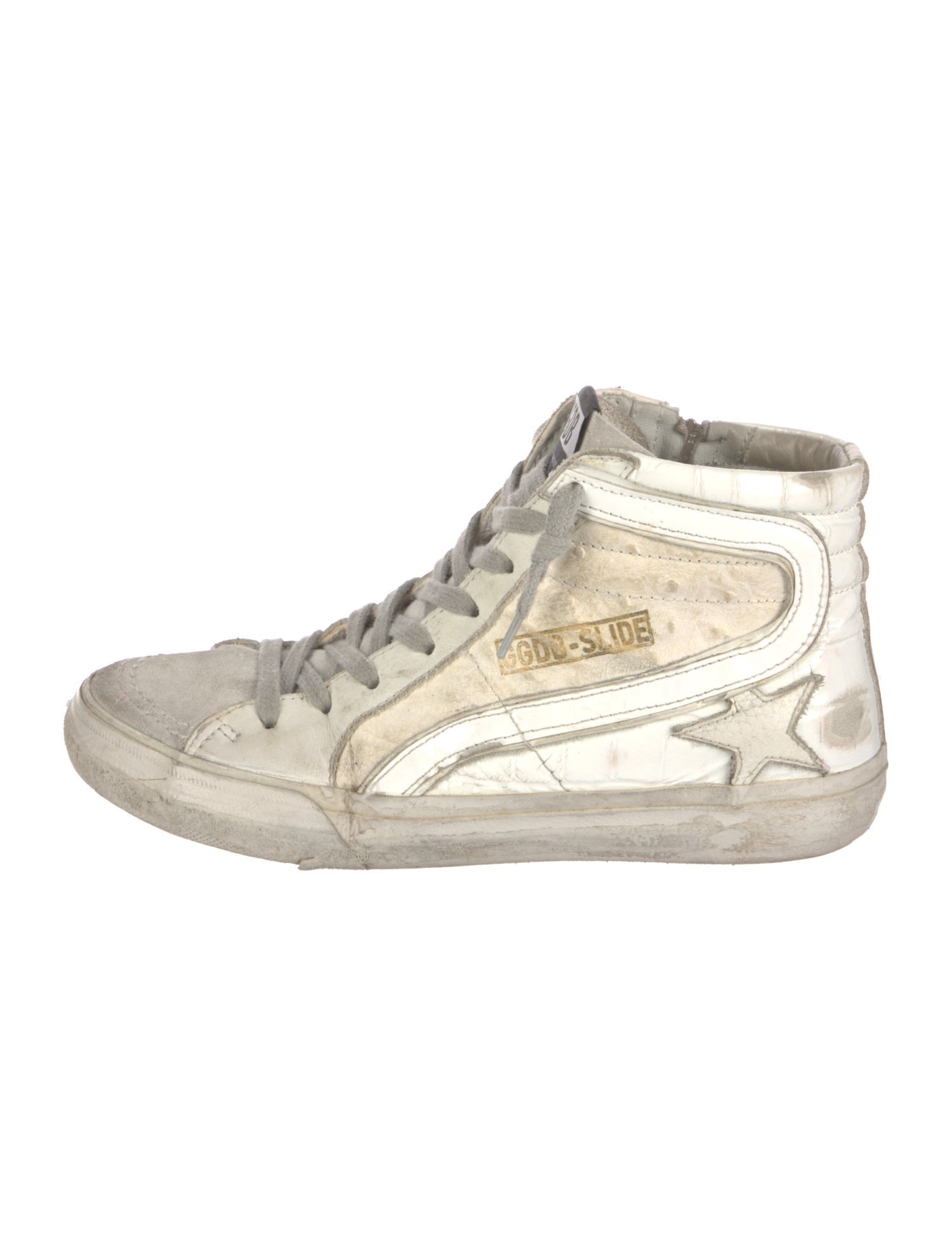 Golden Goose Leather Printed Sneakers
