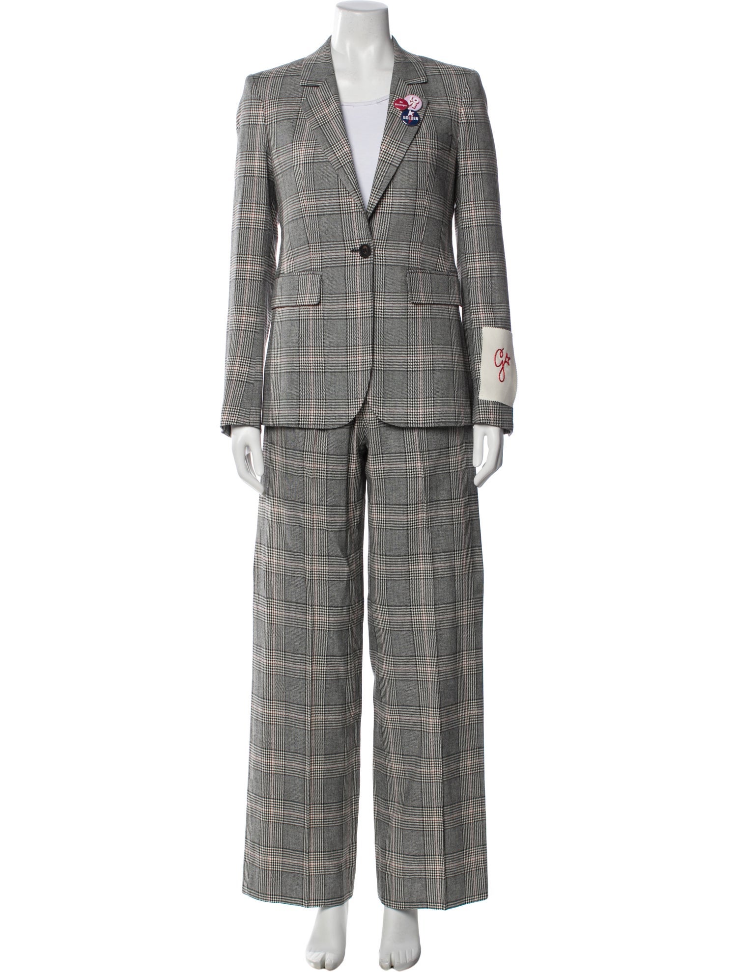 Golden Goose Virgin Wool Plaid Print Pantsuit w/ Tags