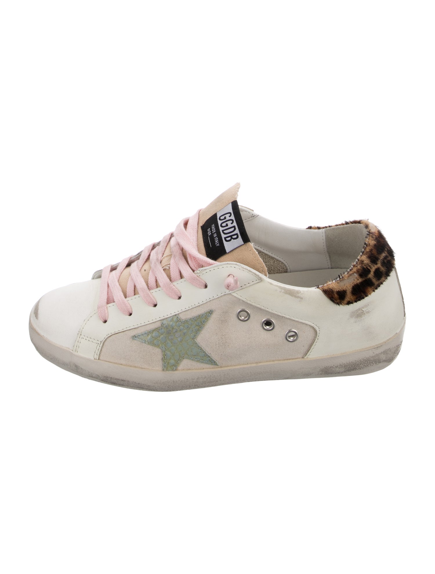 Golden Goose Leather Printed Sneakers