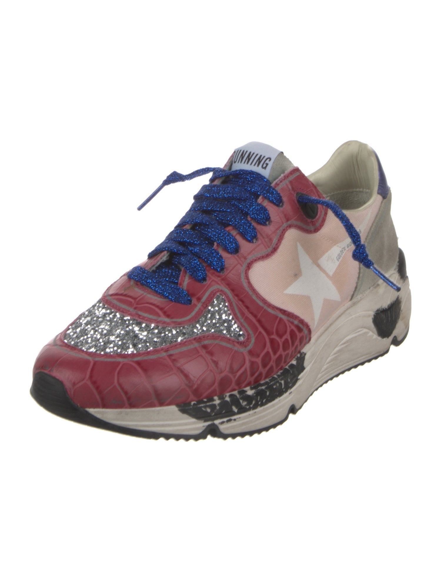 Golden Goose Leather Printed Athletic Sneakers