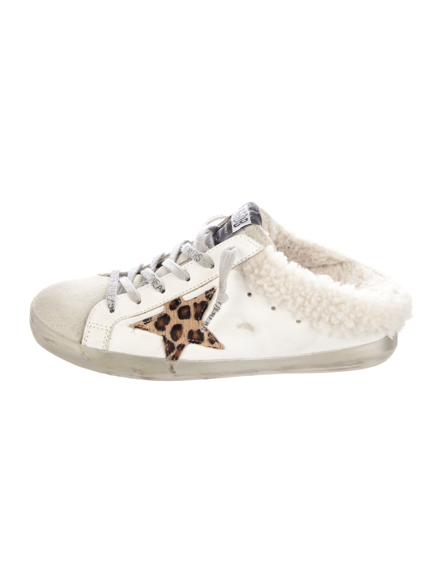Golden Goose Leather Animal Print Sneakers
