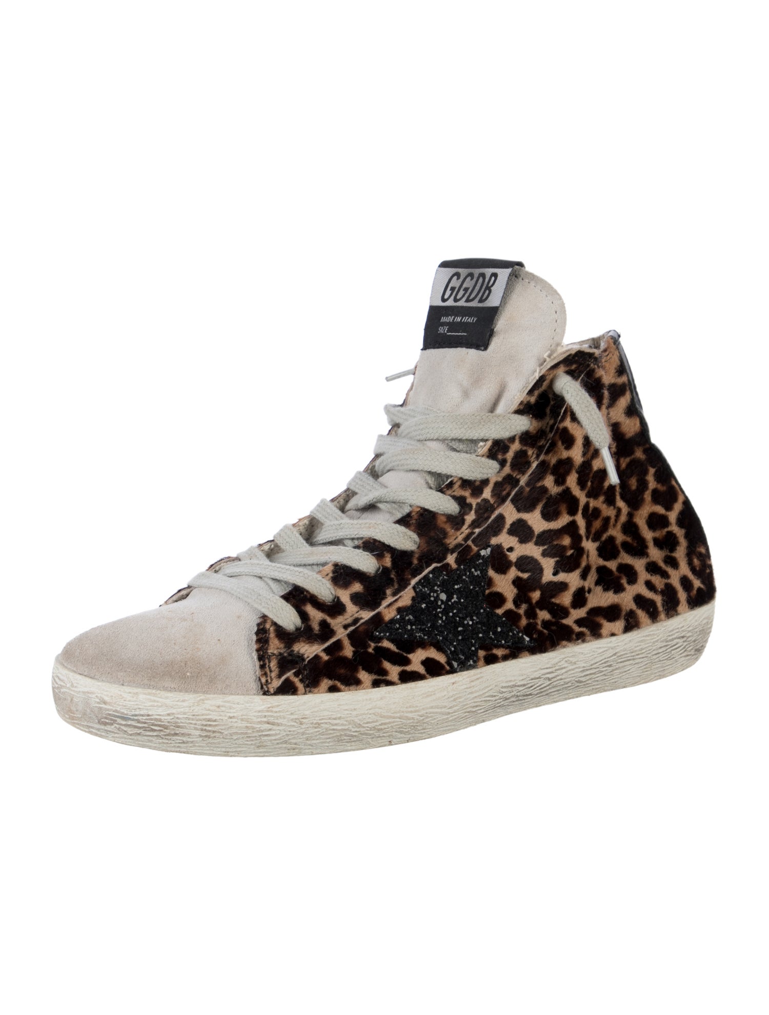 Golden Goose Ponyhair Animal Print Sneakers