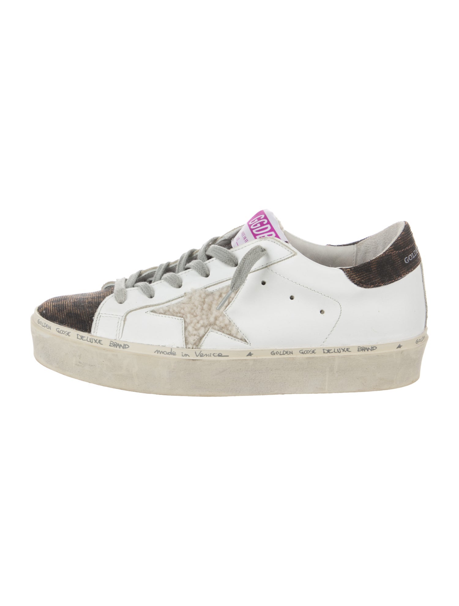 Golden Goose Leather Colorblock Pattern Sneakers