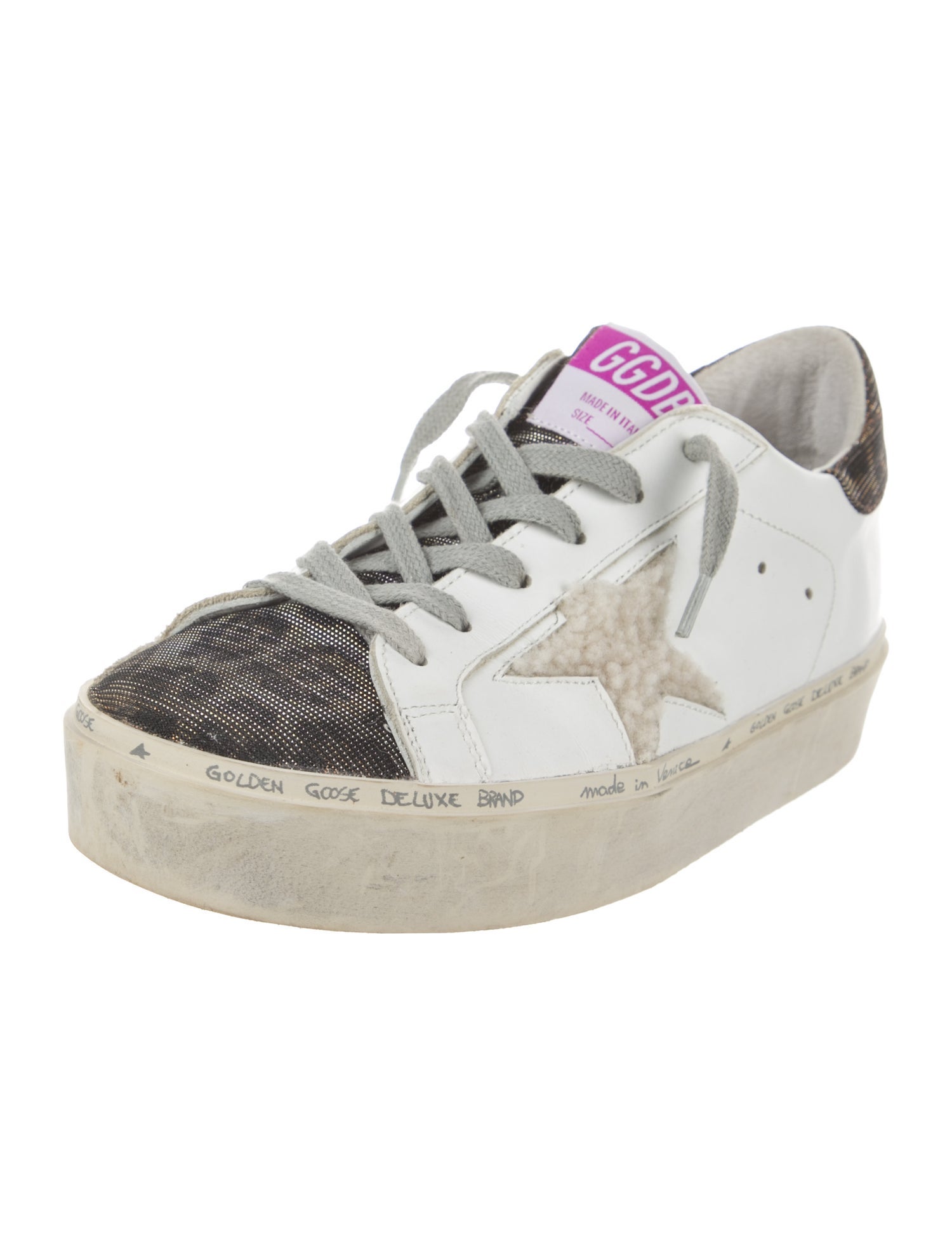 Golden Goose Leather Colorblock Pattern Sneakers