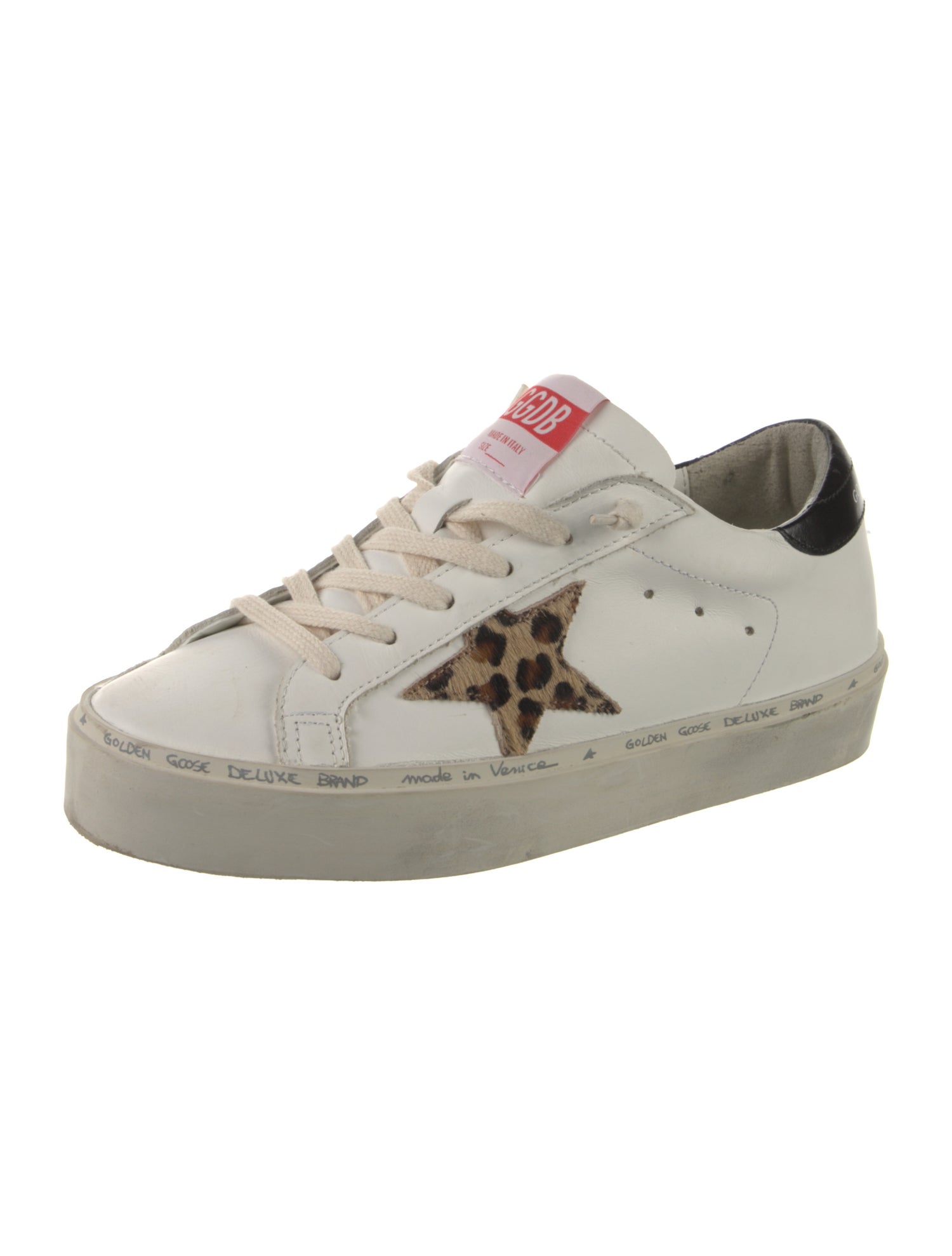 Golden Goose Leather Animal Print Sneakers