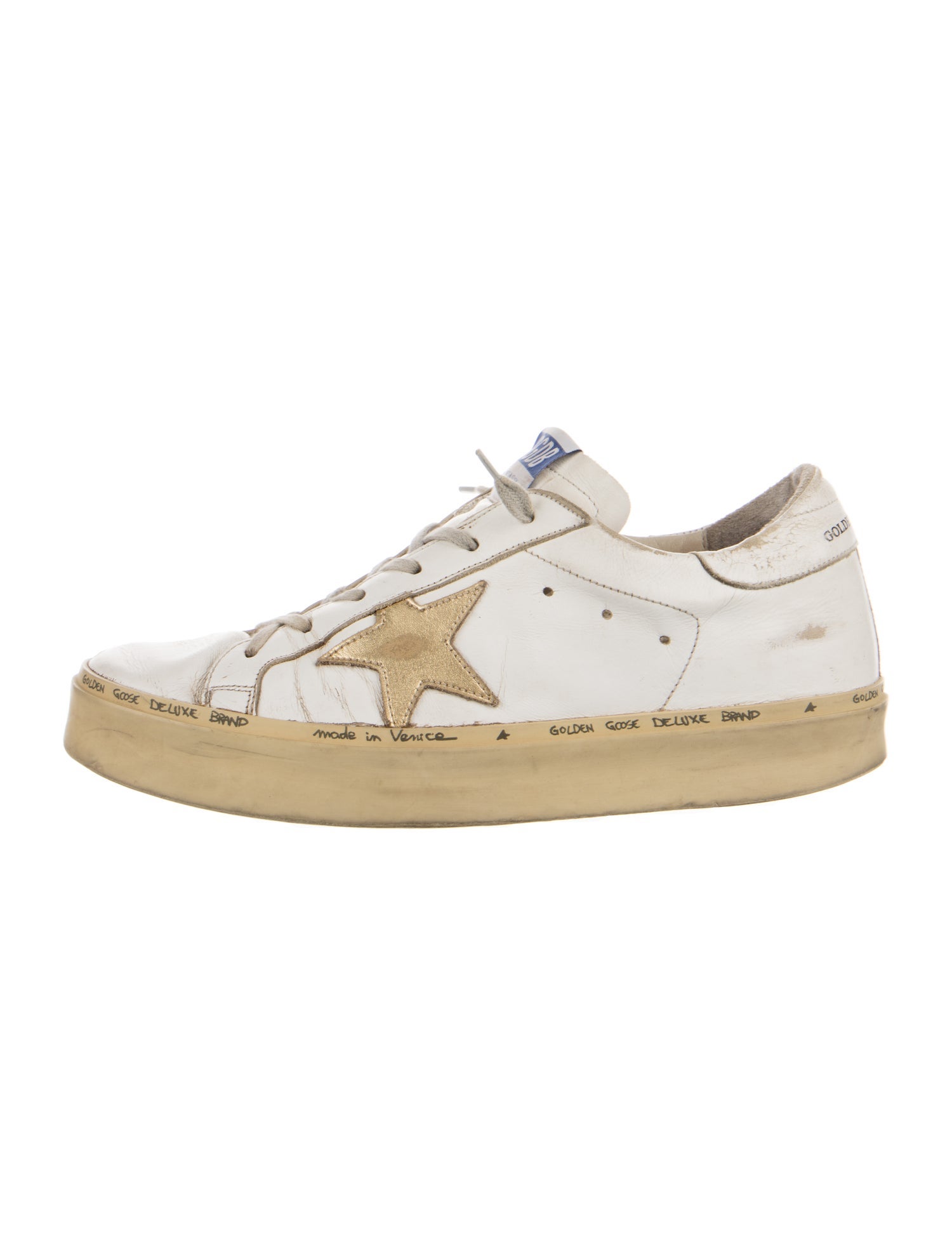 Golden Goose Leather Colorblock Pattern Sneakers