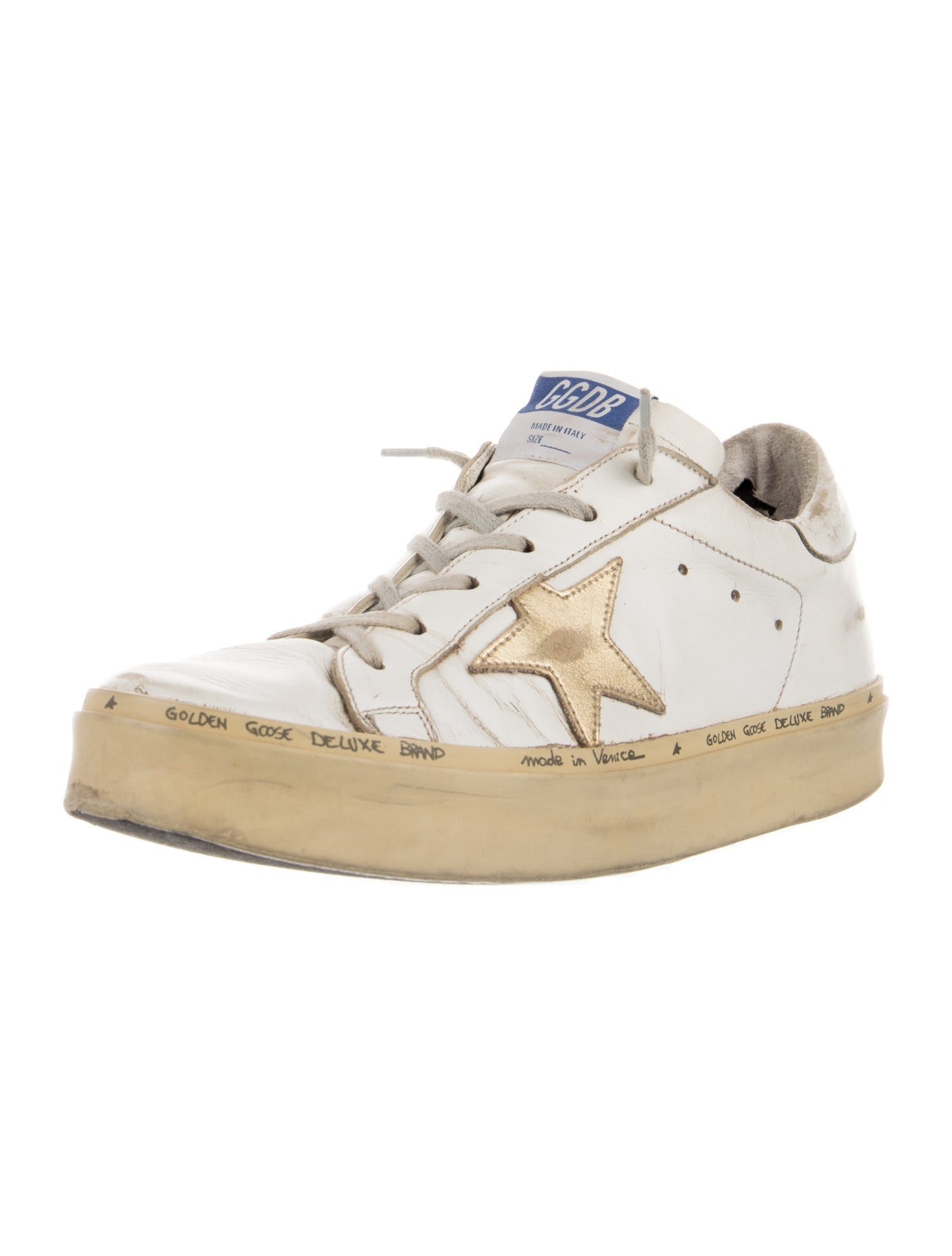 Golden Goose Leather Colorblock Pattern Sneakers
