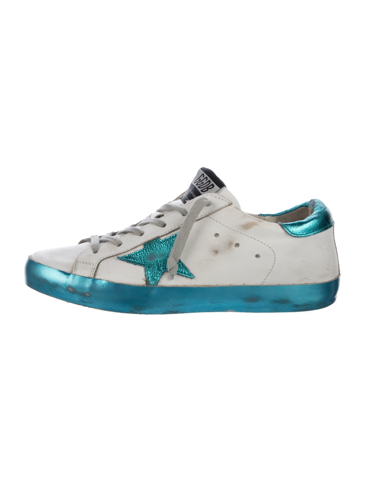 Golden Goose Leather Colorblock Pattern Sneakers