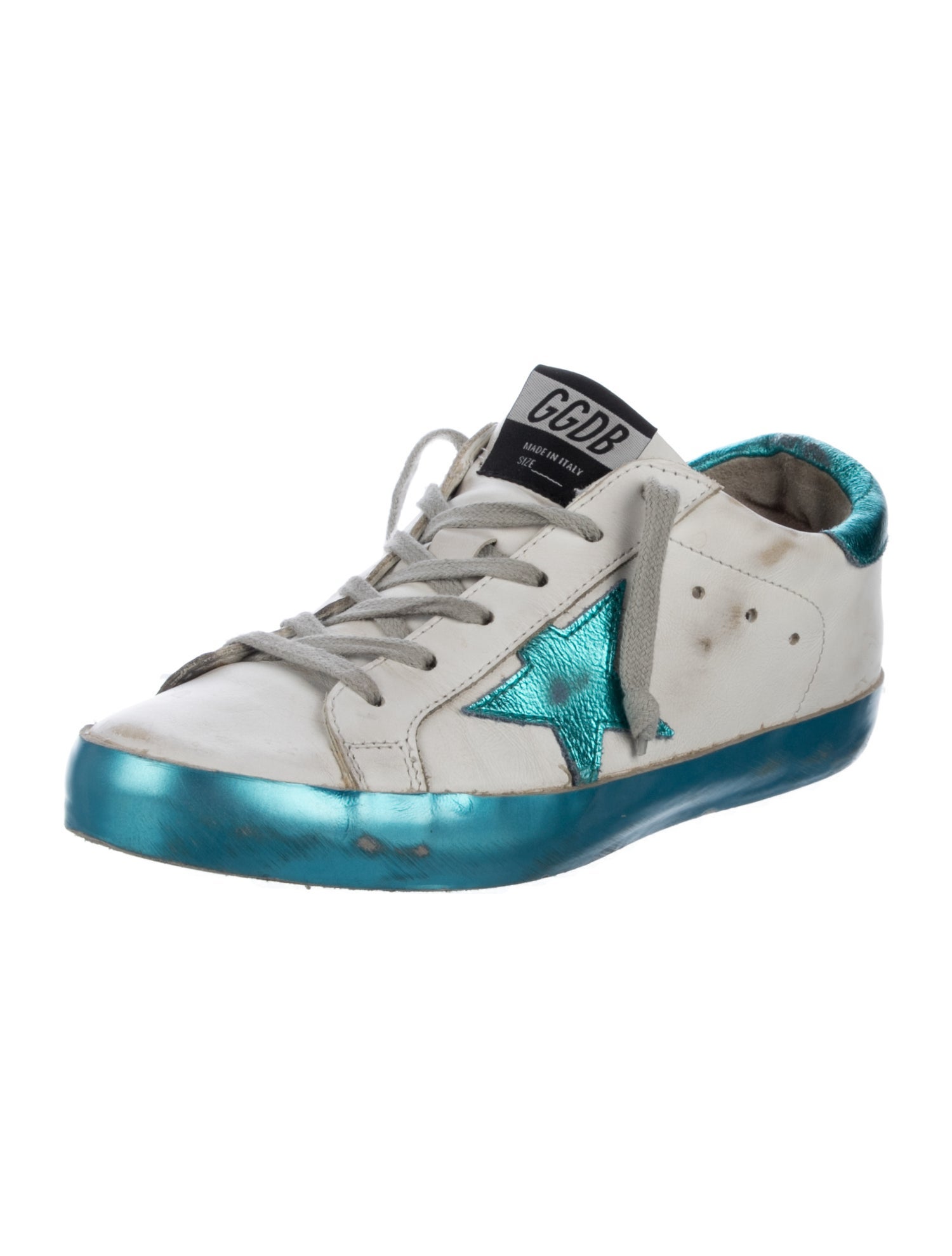Golden Goose Leather Colorblock Pattern Sneakers