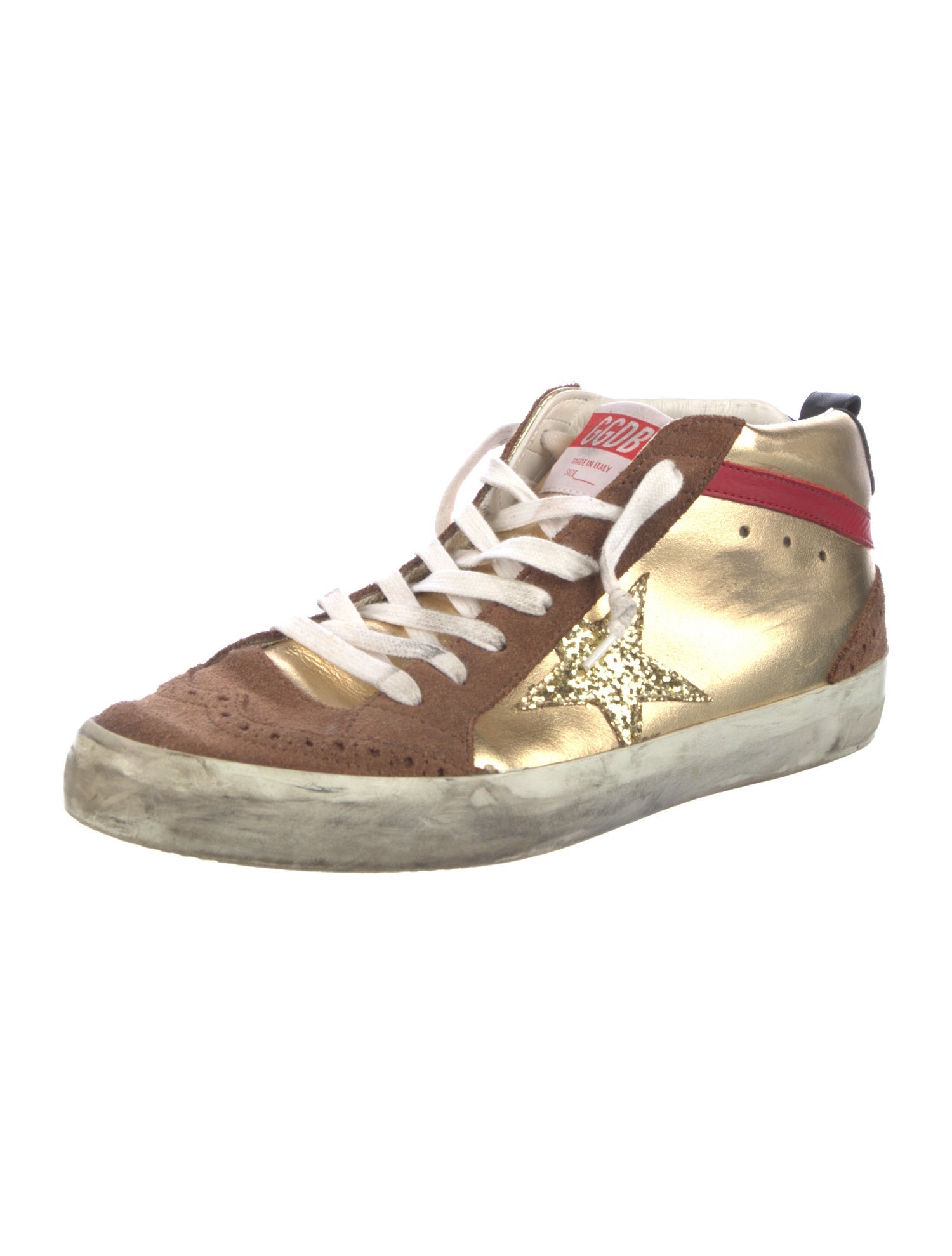 Golden Goose Suede Colorblock Pattern Sneakers