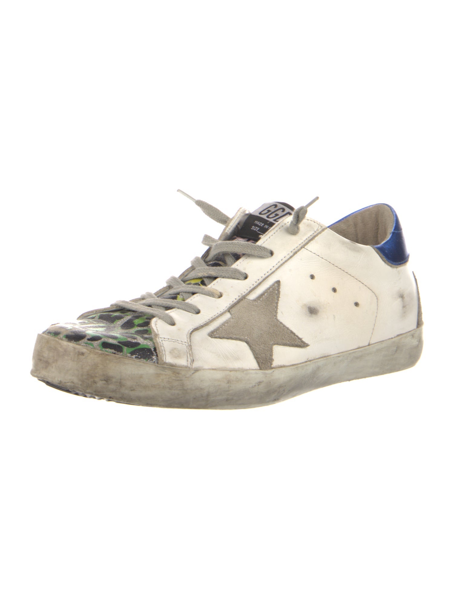 Golden Goose Leather Colorblock Pattern Sneakers