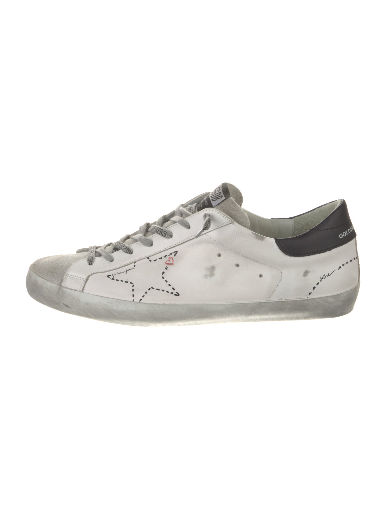 Golden Goose Leather Colorblock Pattern Sneakers