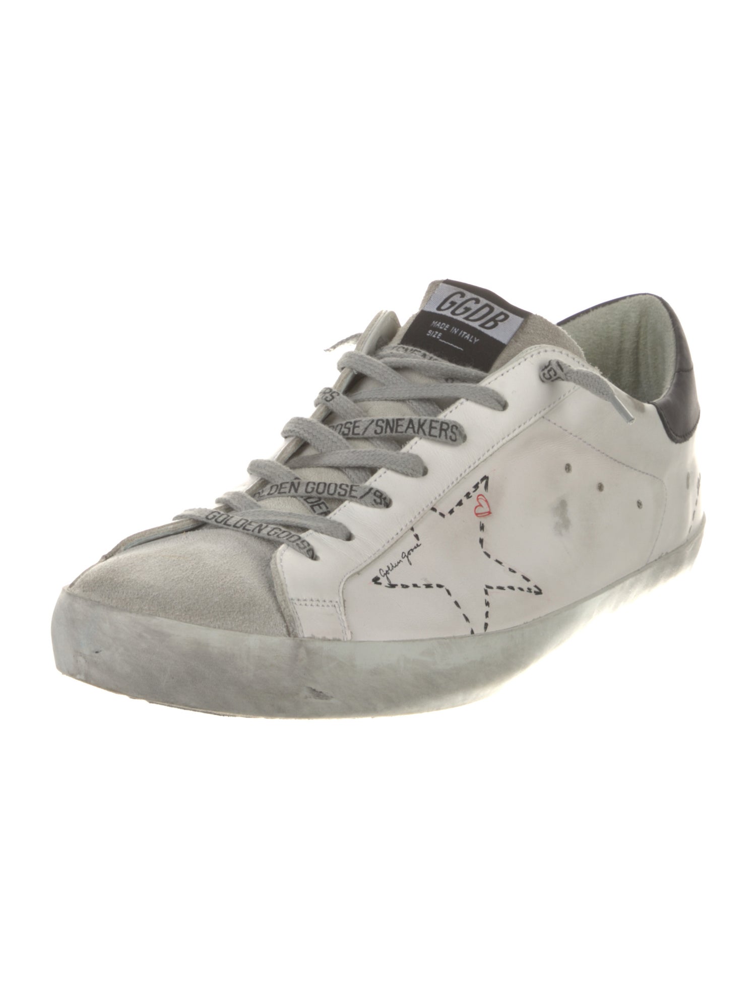 Golden Goose Leather Colorblock Pattern Sneakers