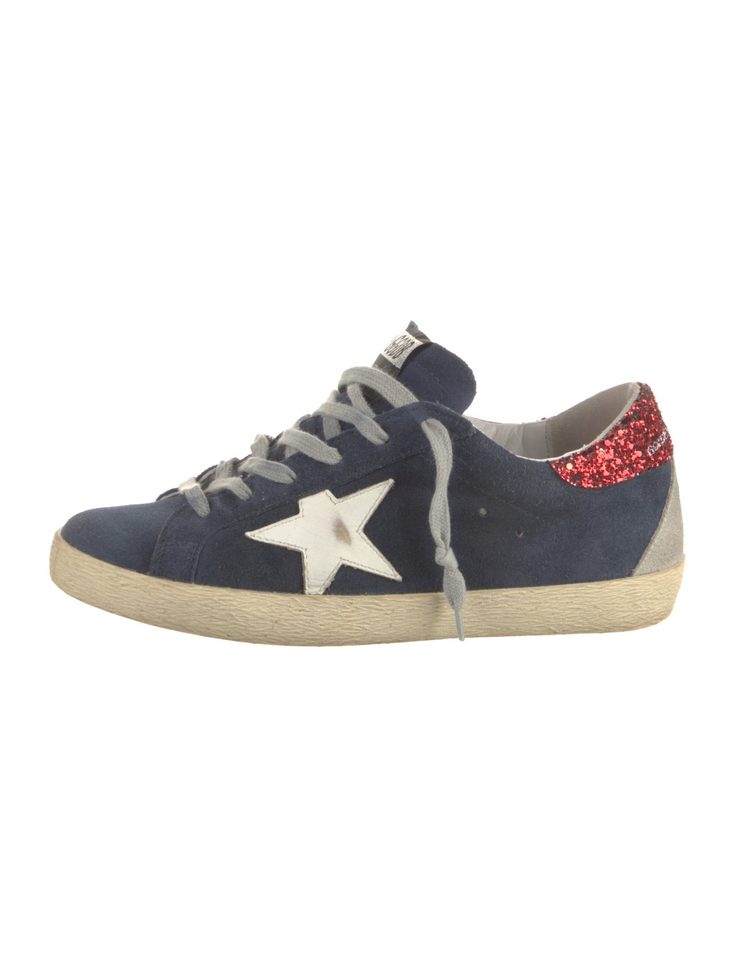 Golden Goose Suede Colorblock Pattern Sneakers