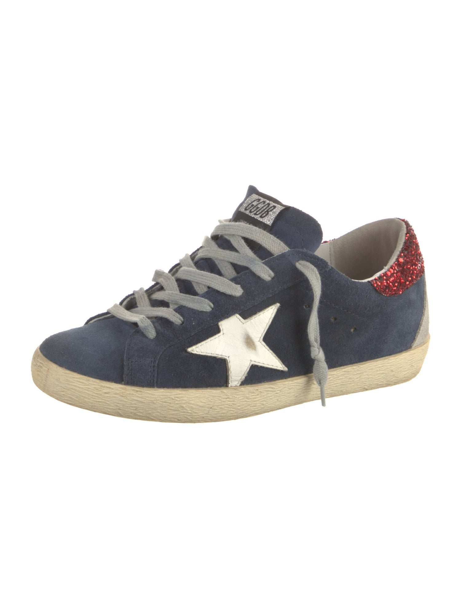 Golden Goose Suede Colorblock Pattern Sneakers