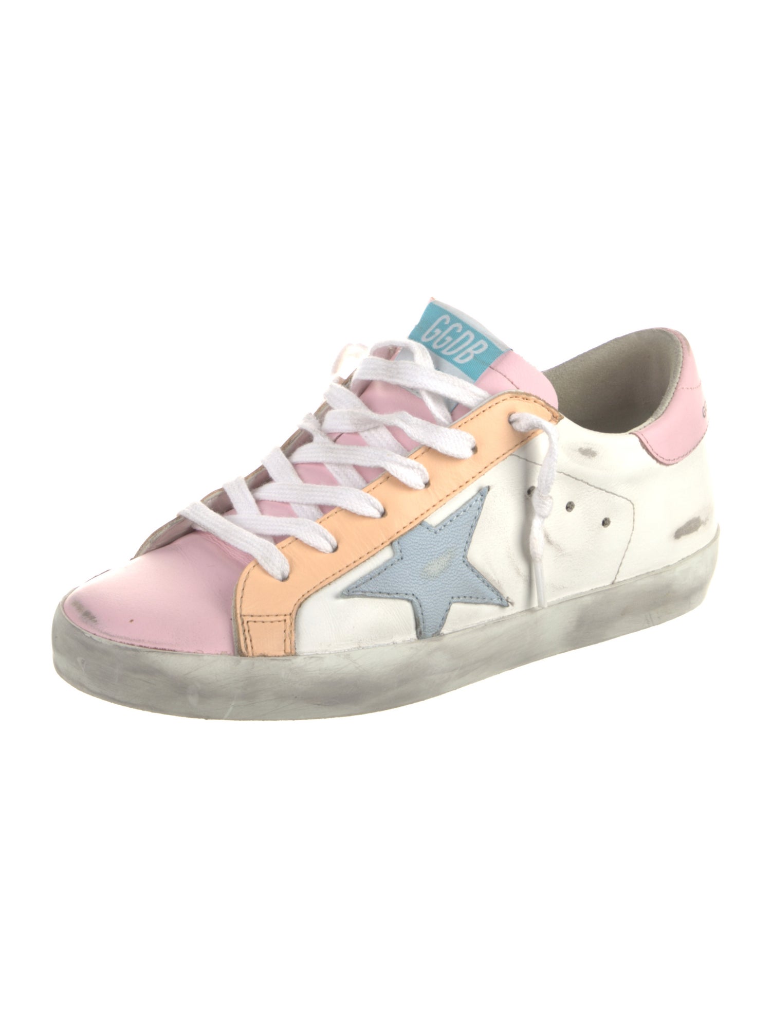 Golden Goose Leather Colorblock Pattern Sneakers